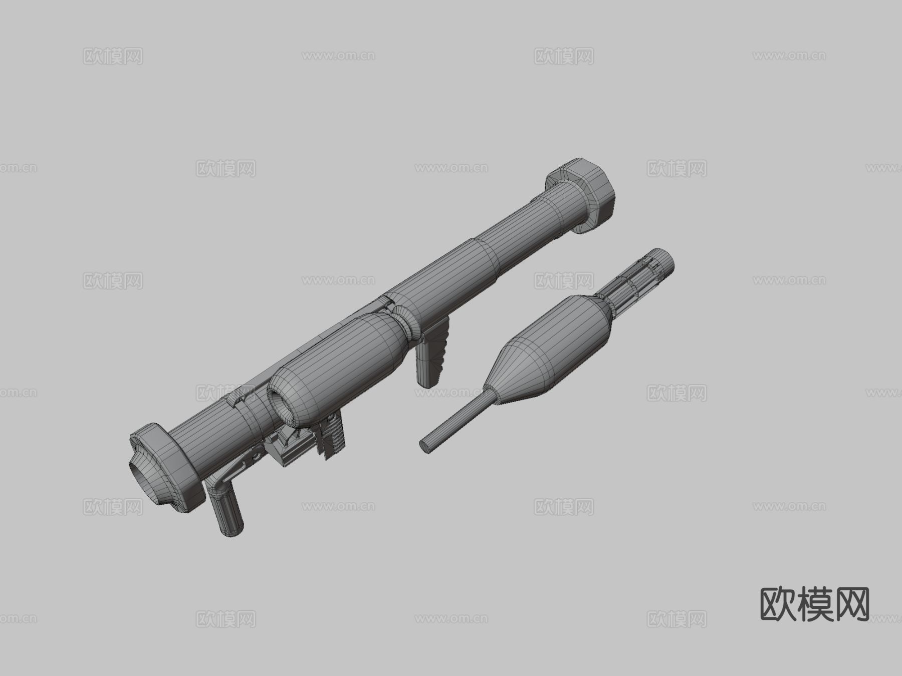 反坦克火箭 发射器3d模型