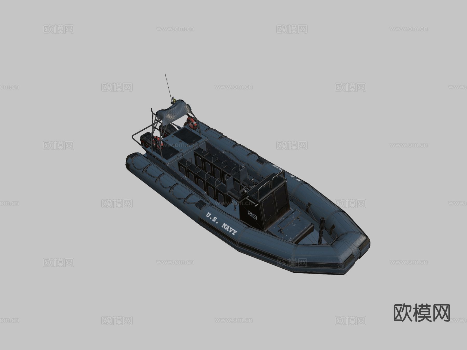 充气巡逻艇3d模型