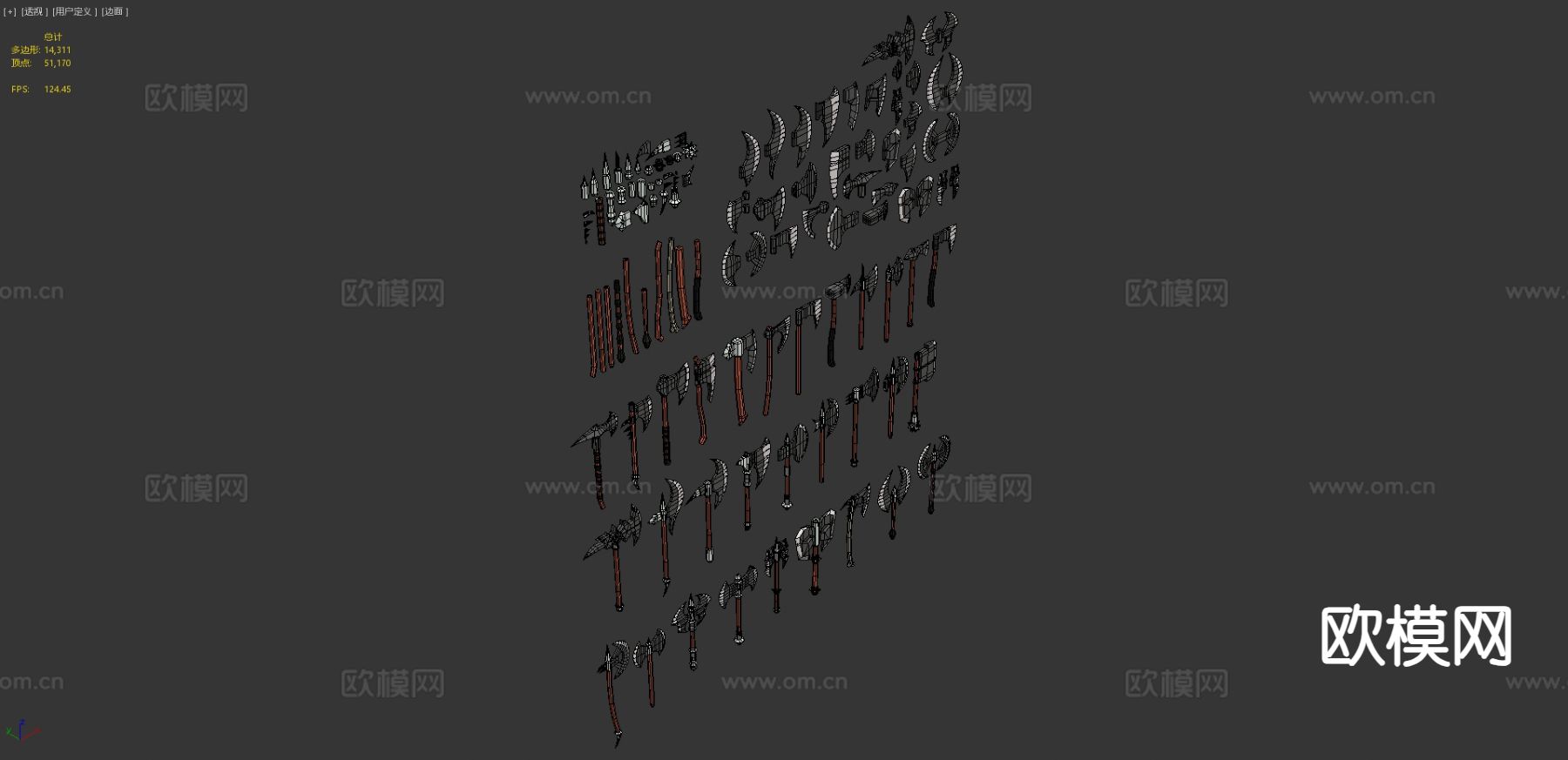 斧头 斧子 战斧 游戏道具3d模型