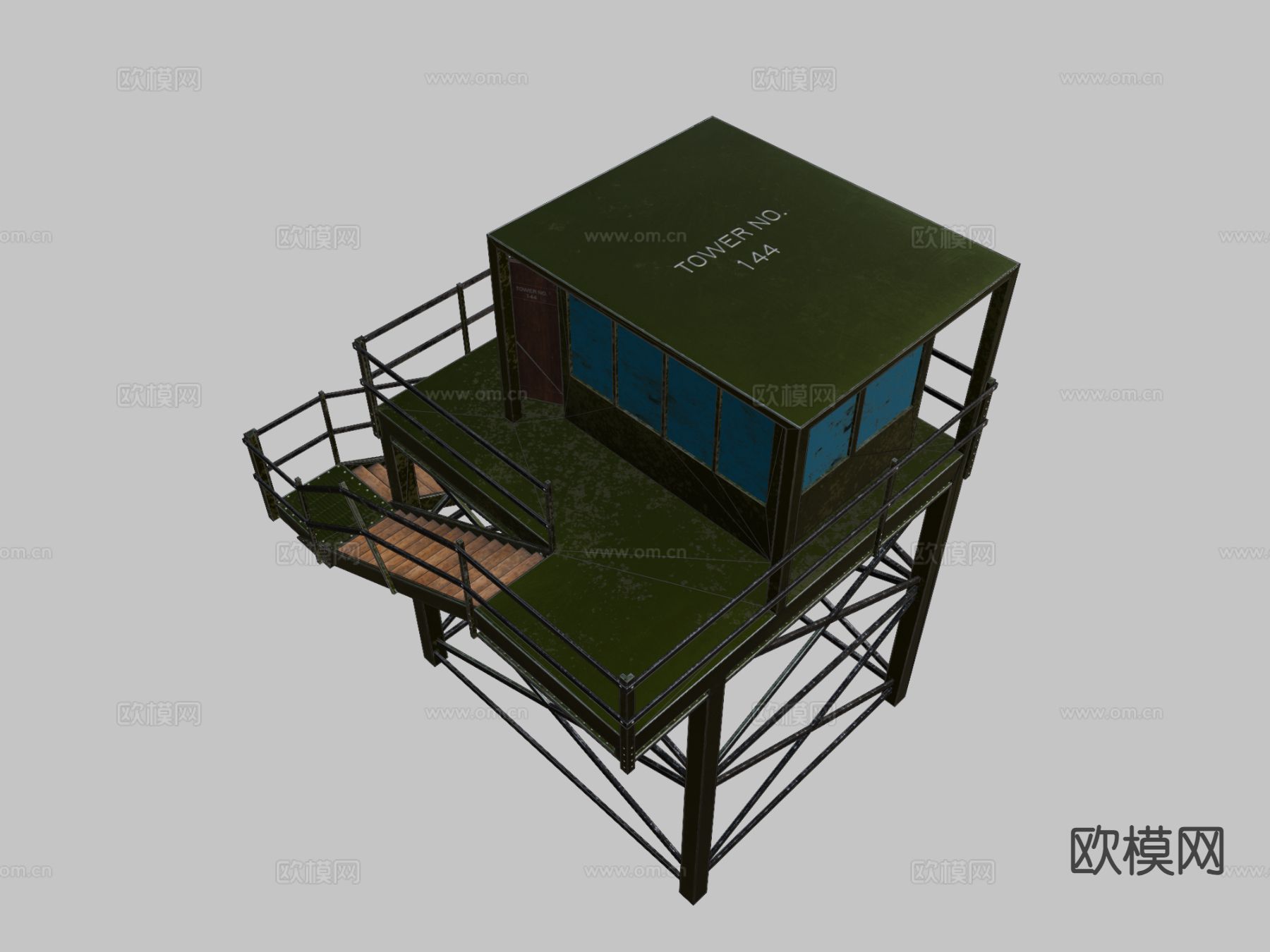 军用哨塔3d模型