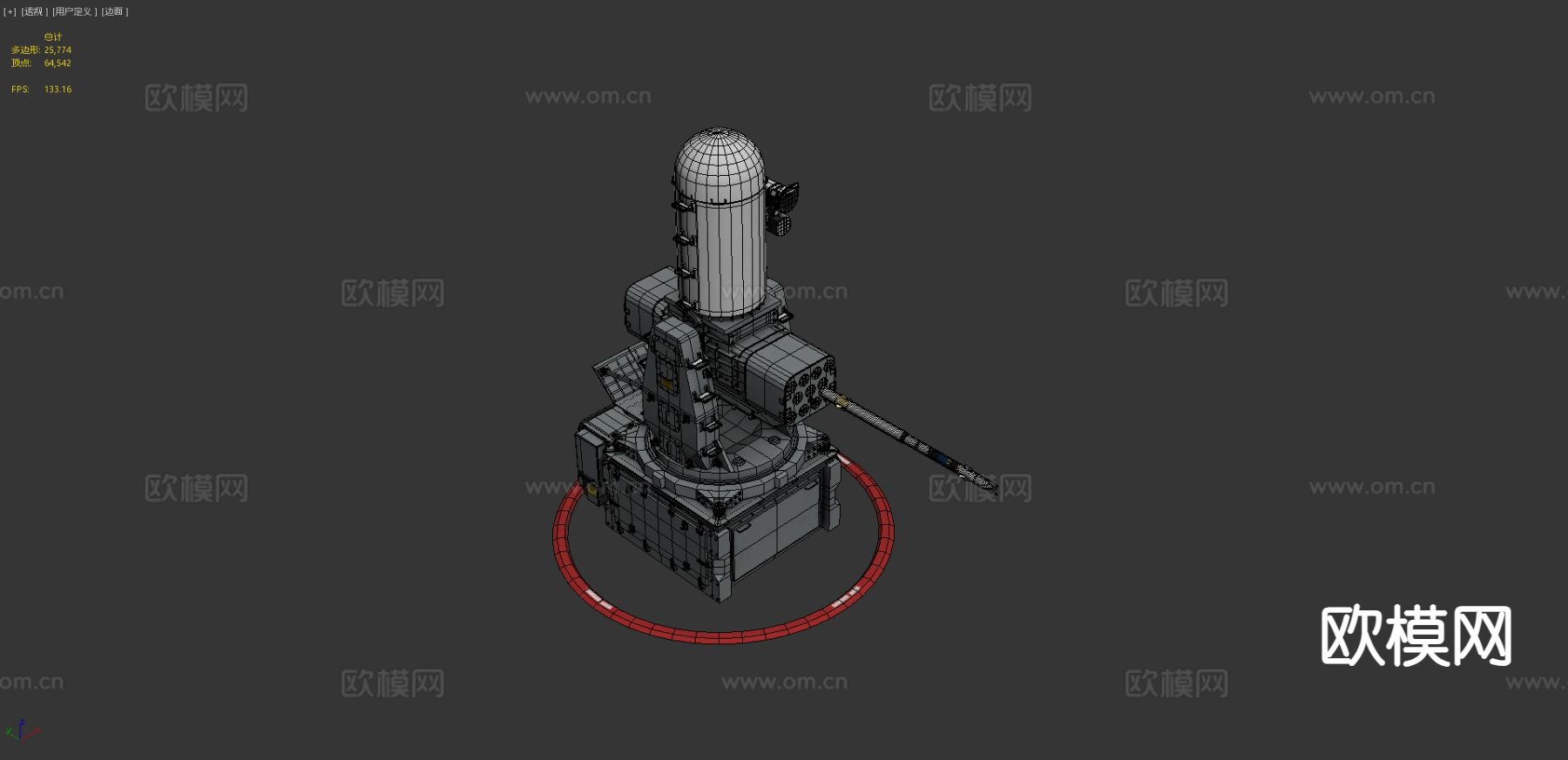 炮塔 导弹发射器3d模型