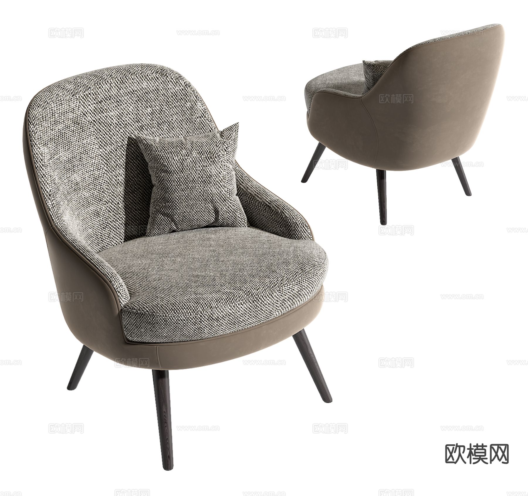 Minotti 现代休闲椅su模型下载（渲染图2）