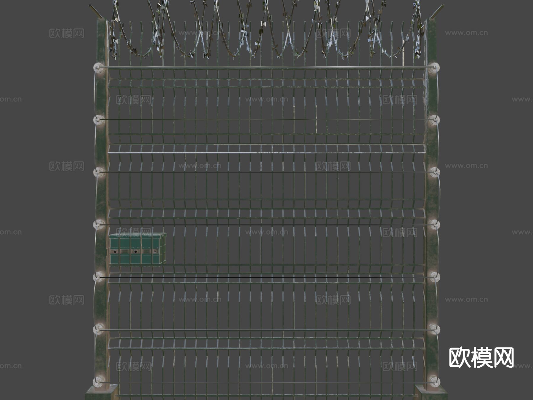 带刺电网 围栏护栏 铁丝网3d模型