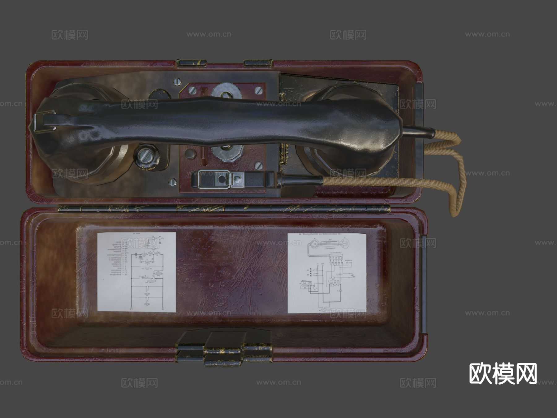 德国二战座机 电话3d模型下载（渲染图9）