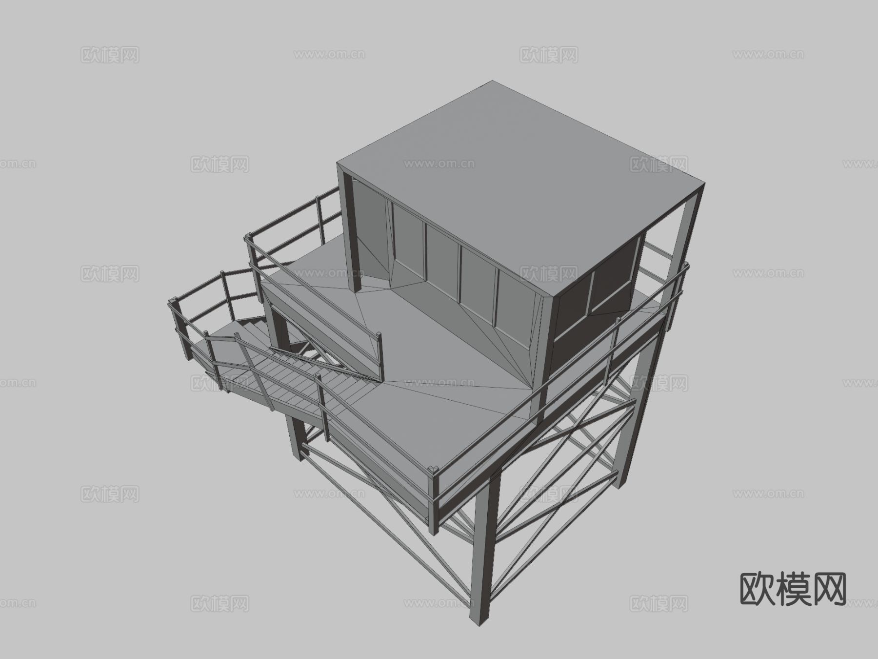 军用哨塔3d模型