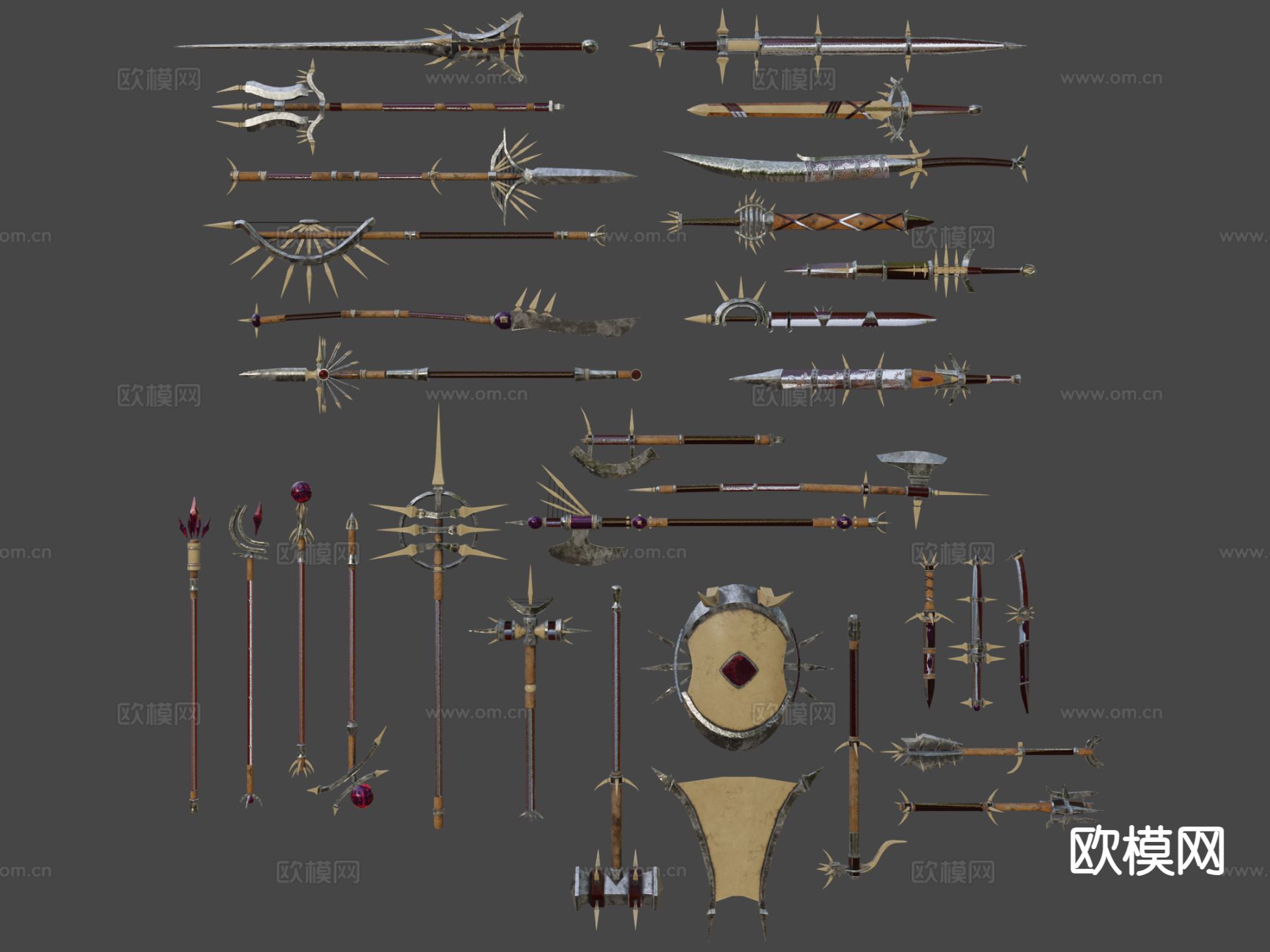 骨制锐利武器包3d模型