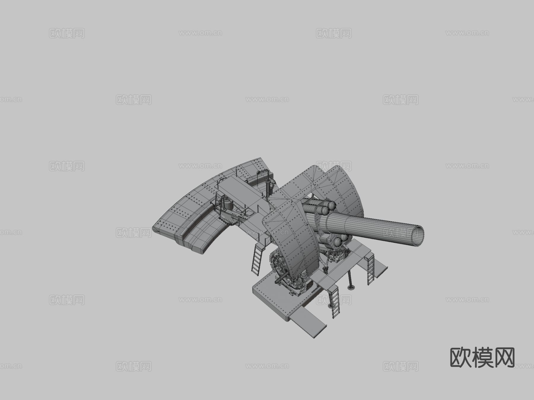 中世纪大炮 游戏武器3d模型