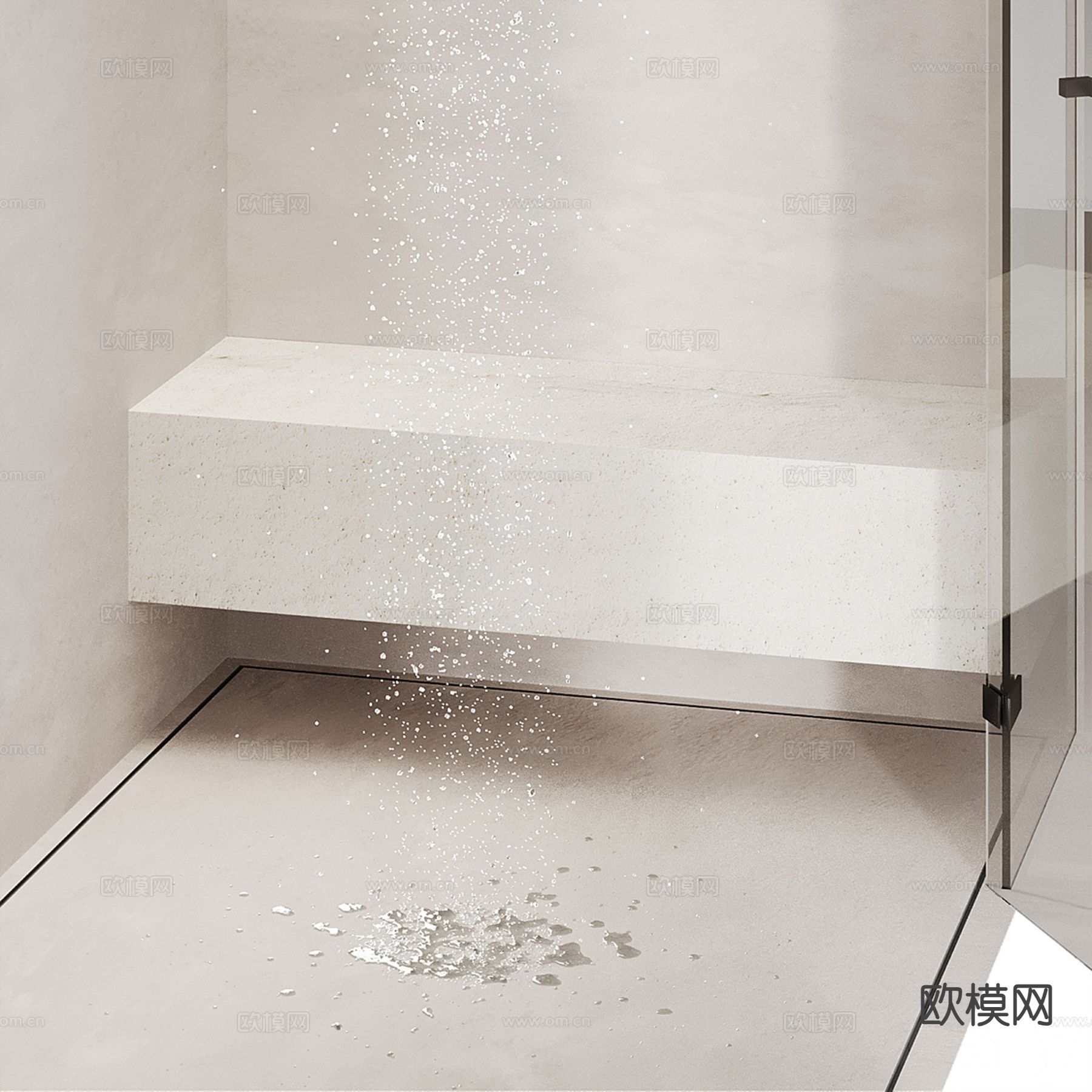 现代淋浴间 冲凉房3d模型下载（渲染图4）