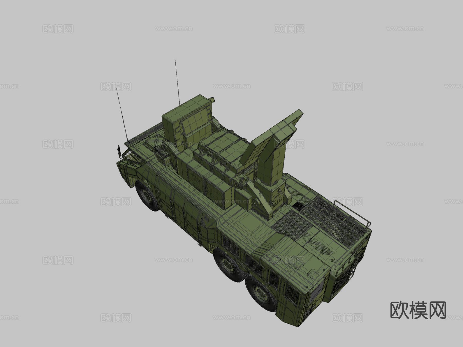 地对空导弹装甲车3d模型