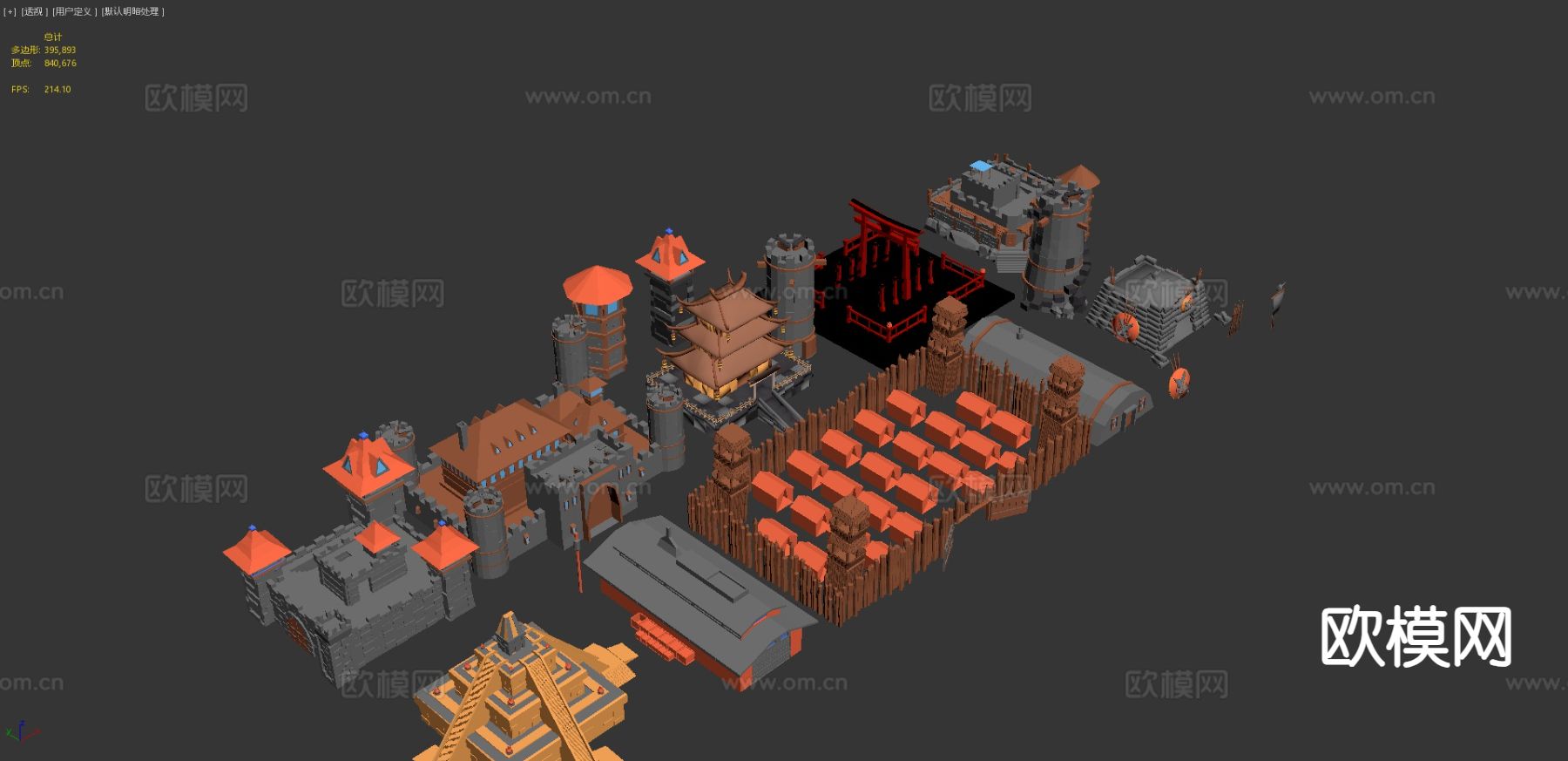 游戏包构件 战略游戏建筑 兵营构件3d模型