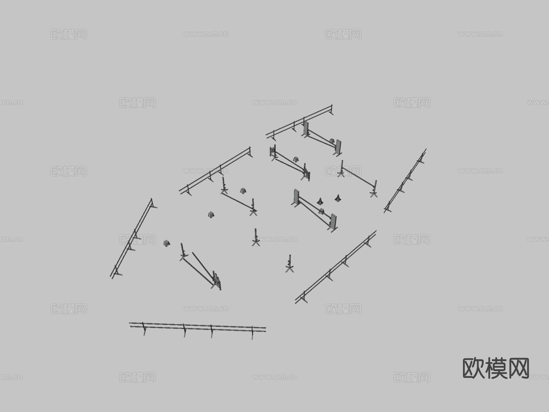 马术障碍物 马跳跃3d模型