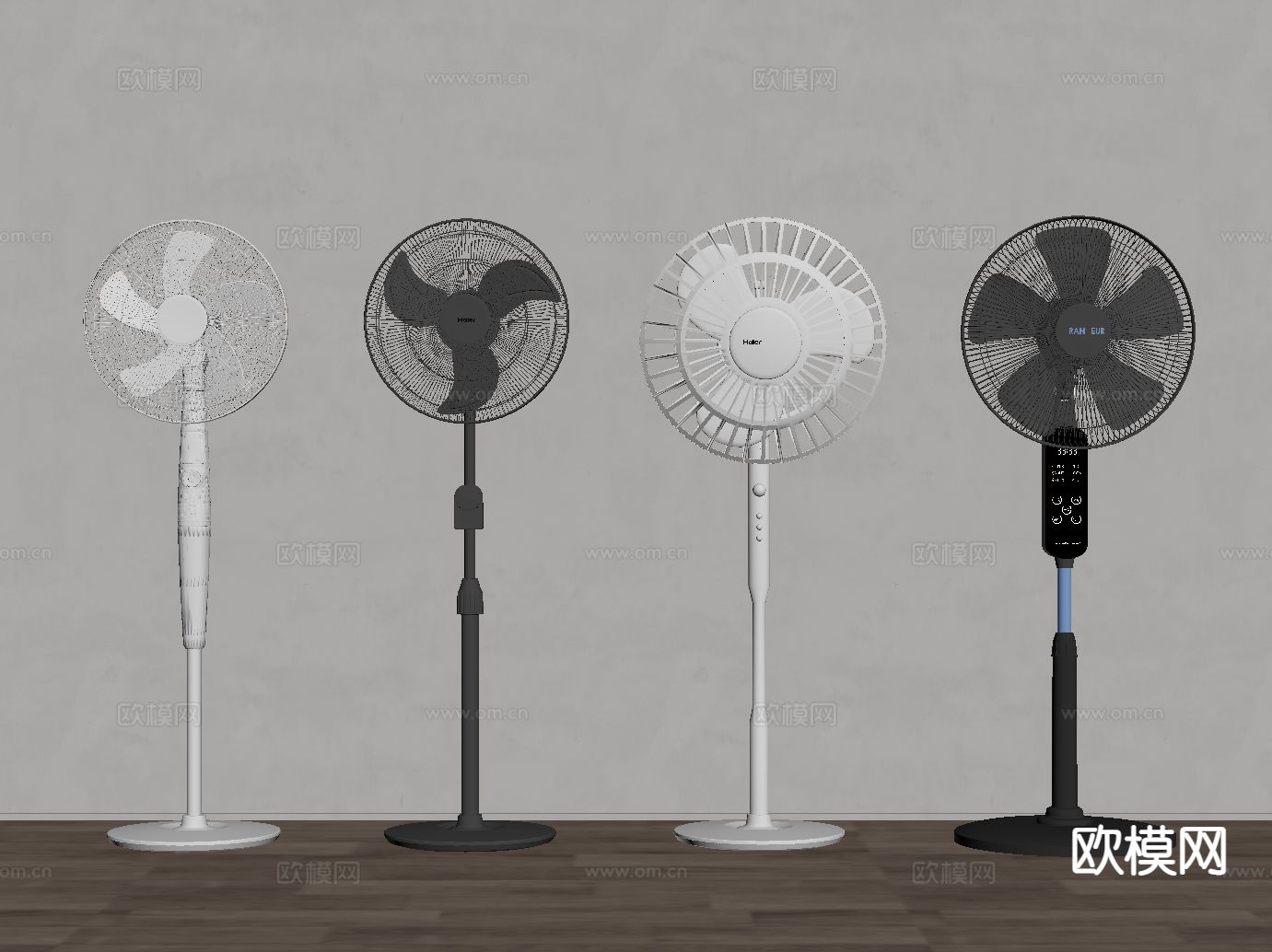 现代电风扇 落地扇su模型下载（渲染图1）