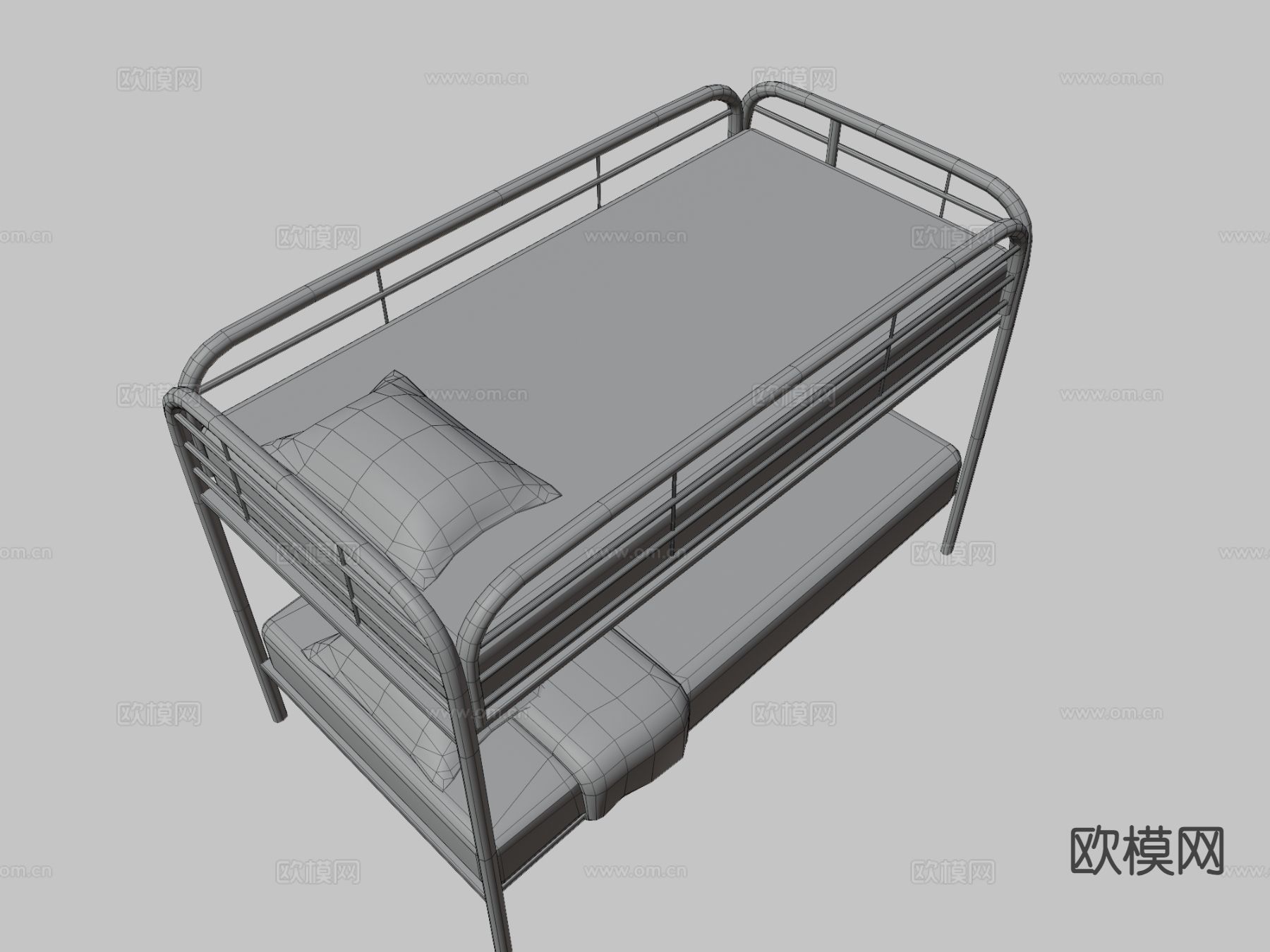 白金属碉堡床 上下床 高低床3d模型