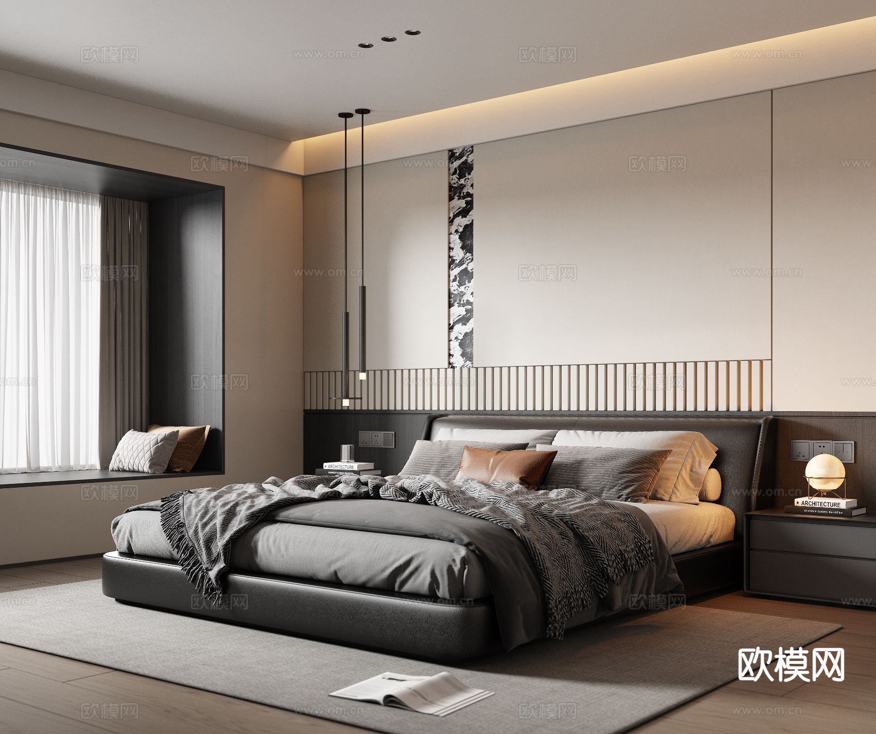 意式卧室 主卧3d模型下载