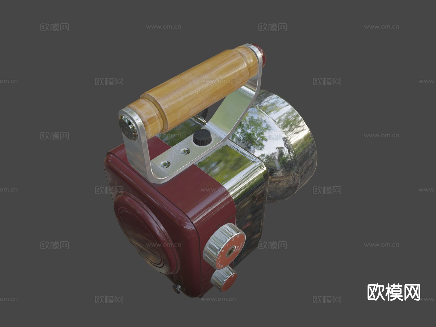 复古手探照灯 照明灯3d模型下载（渲染图6）