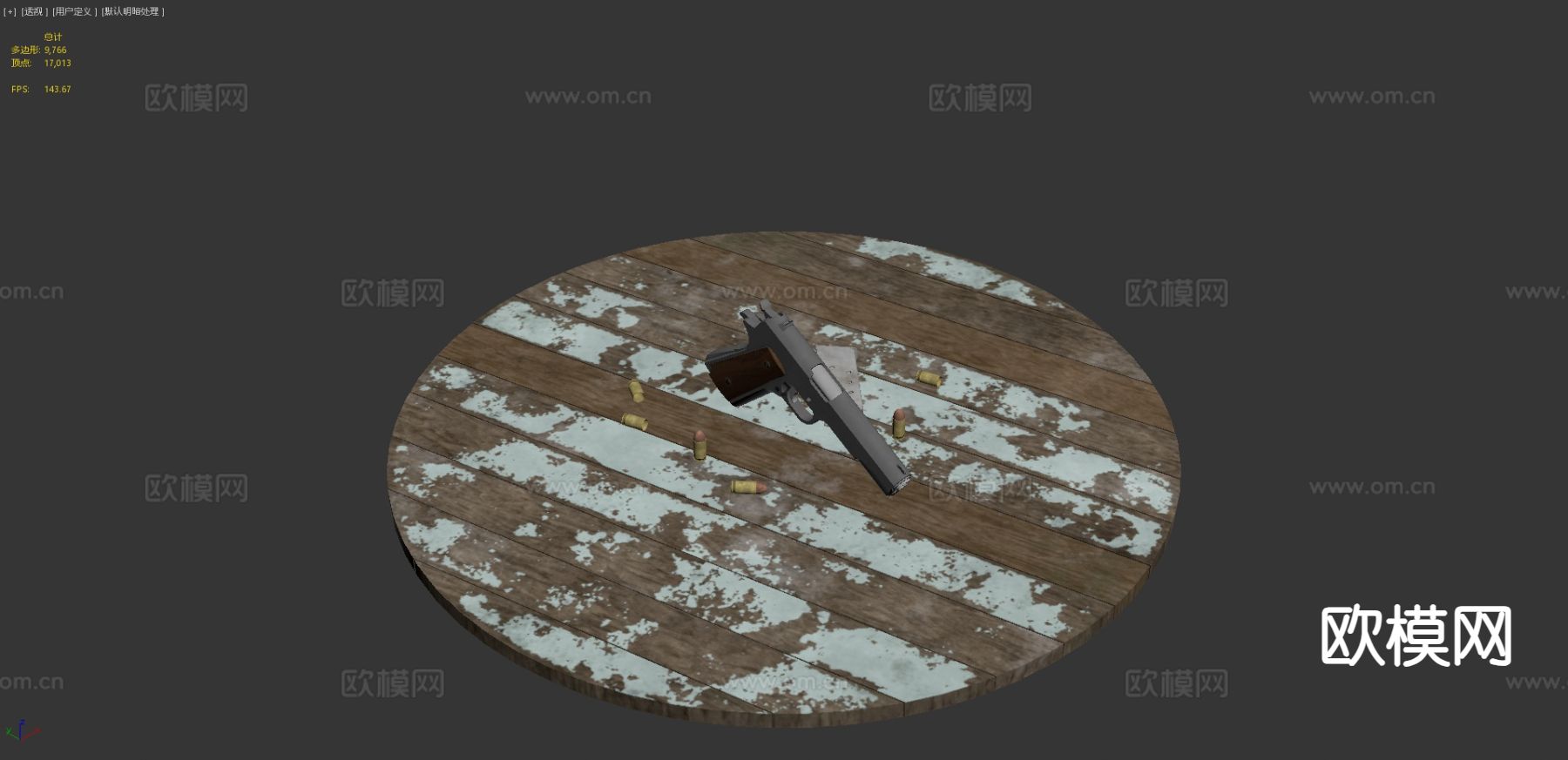 M1911手枪 枪支 枪械3d模型下载（渲染图8）