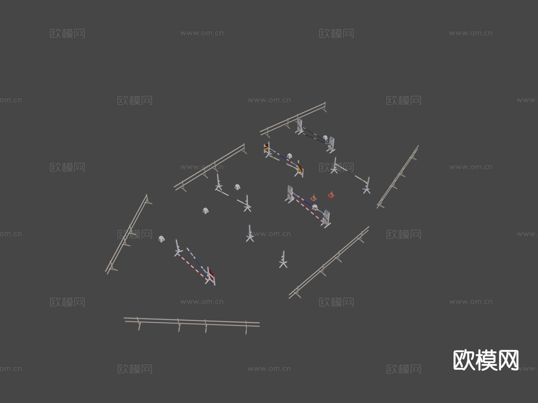 马术障碍物 马跳跃3d模型