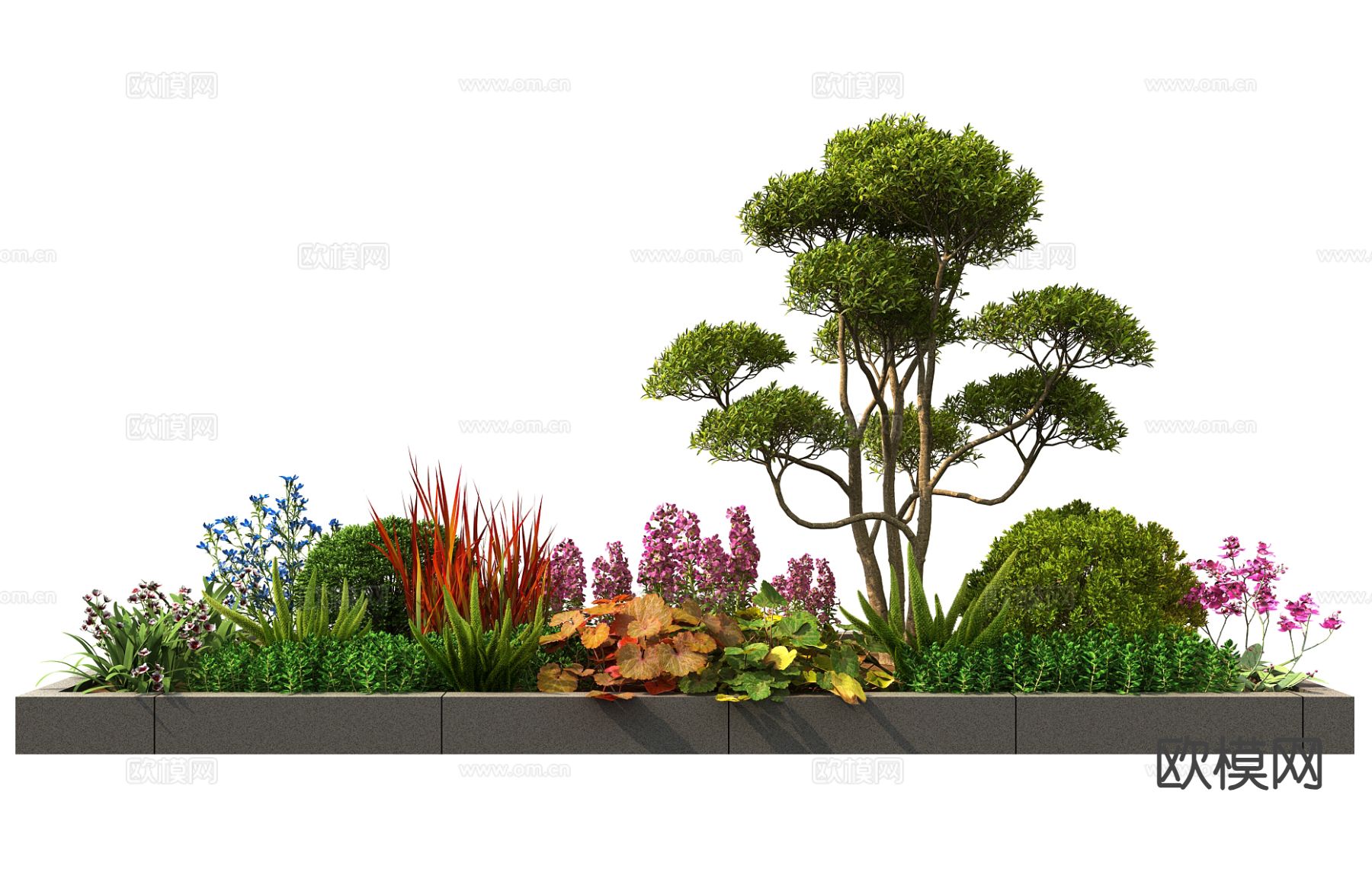 植物造景 植物堆 花镜植物3d模型