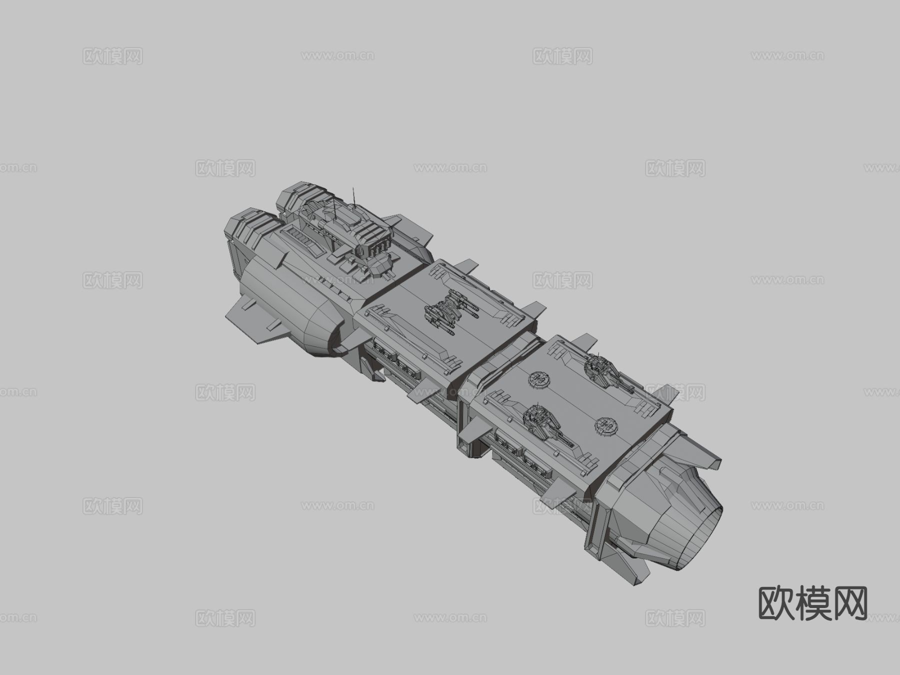 科幻护卫舰犀牛 游戏武器3d模型