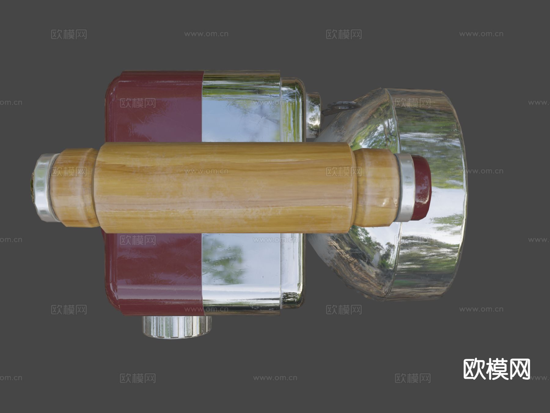 复古手探照灯 照明灯3d模型下载（渲染图8）