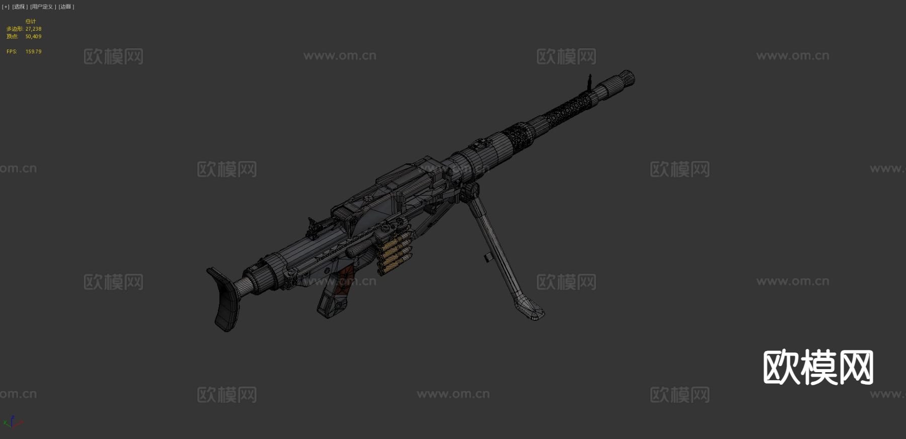 德国MG131重型机枪3d模型