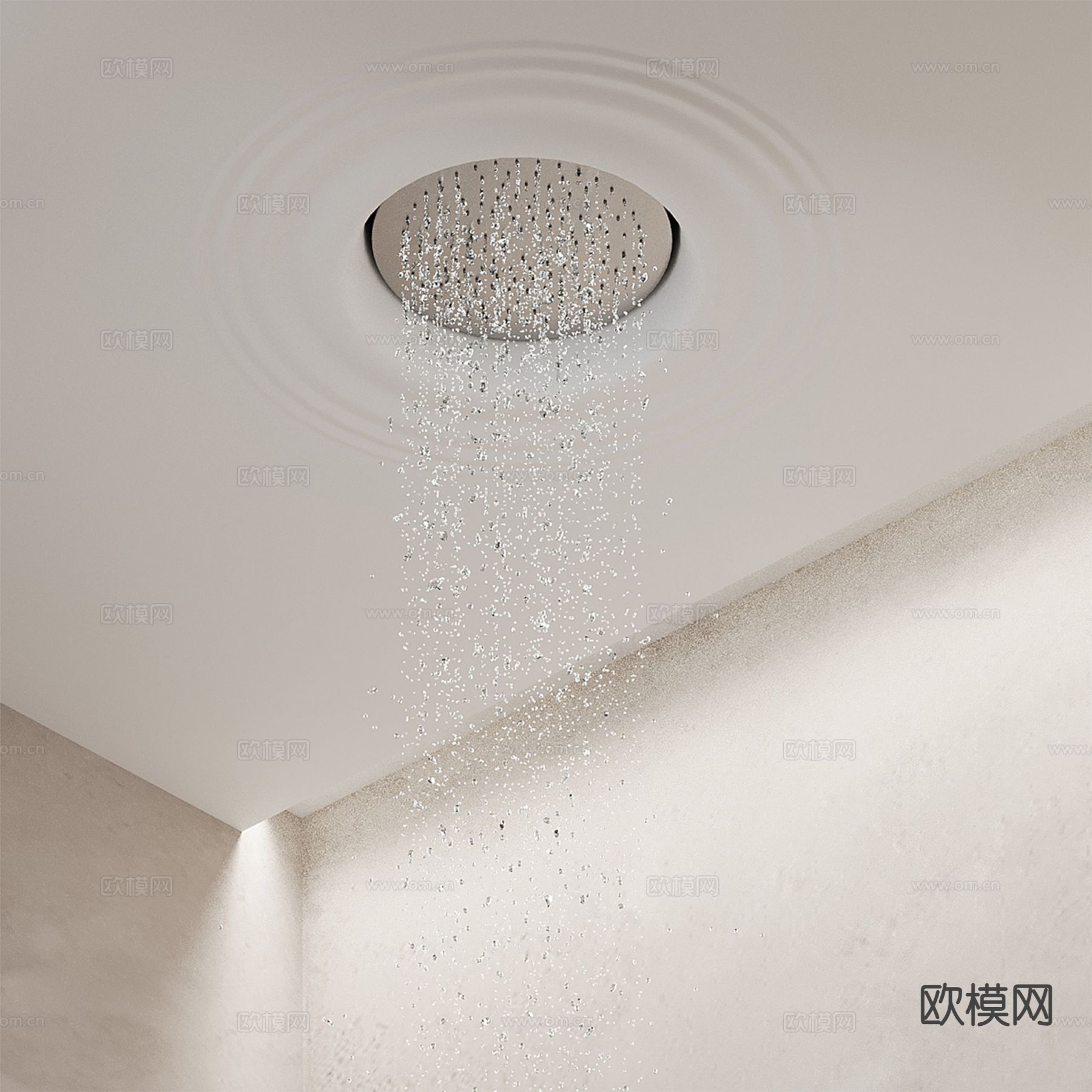 现代淋浴间 冲凉房3d模型下载（渲染图2）