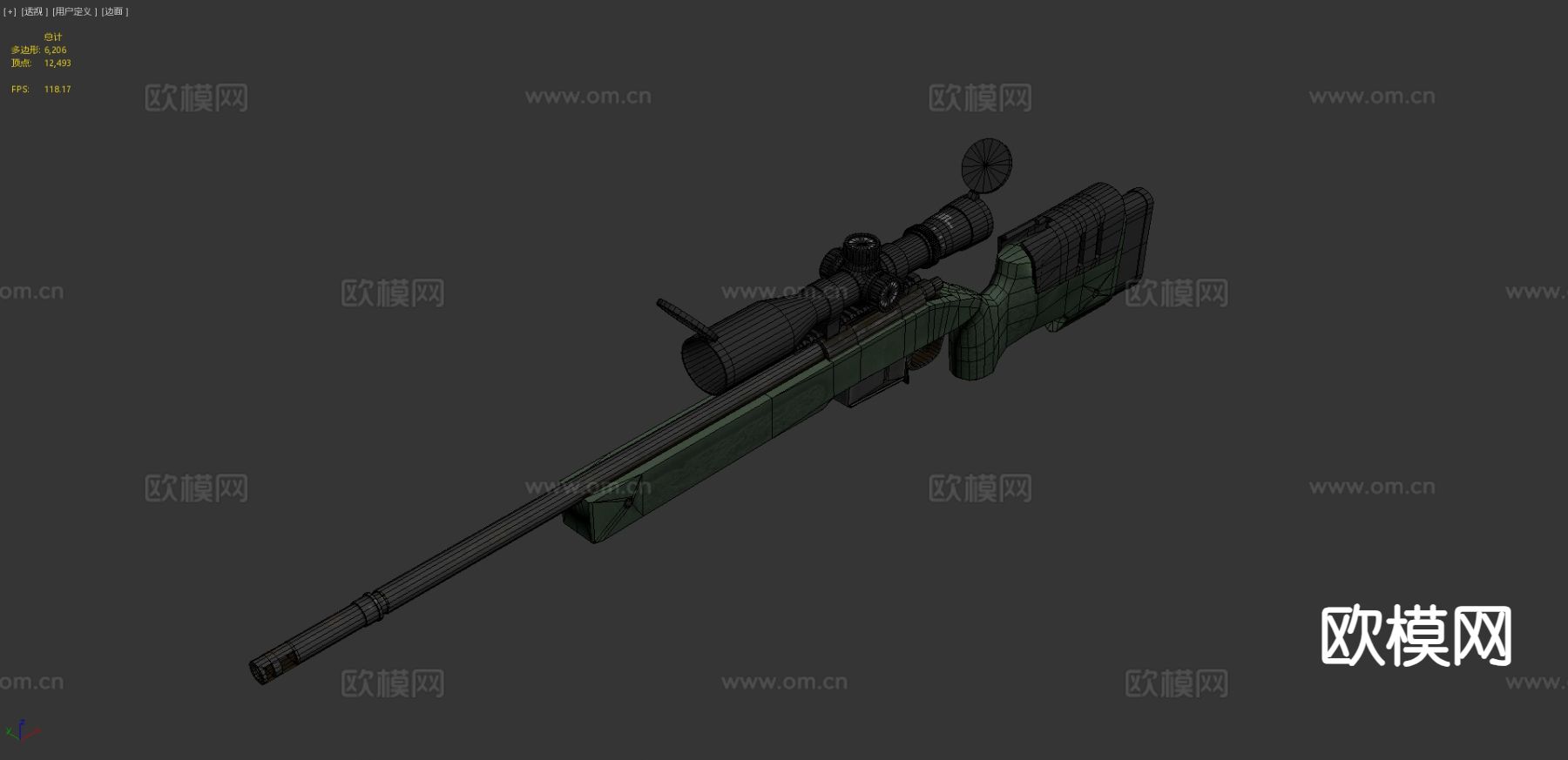 M40A5狙击步枪3d模型