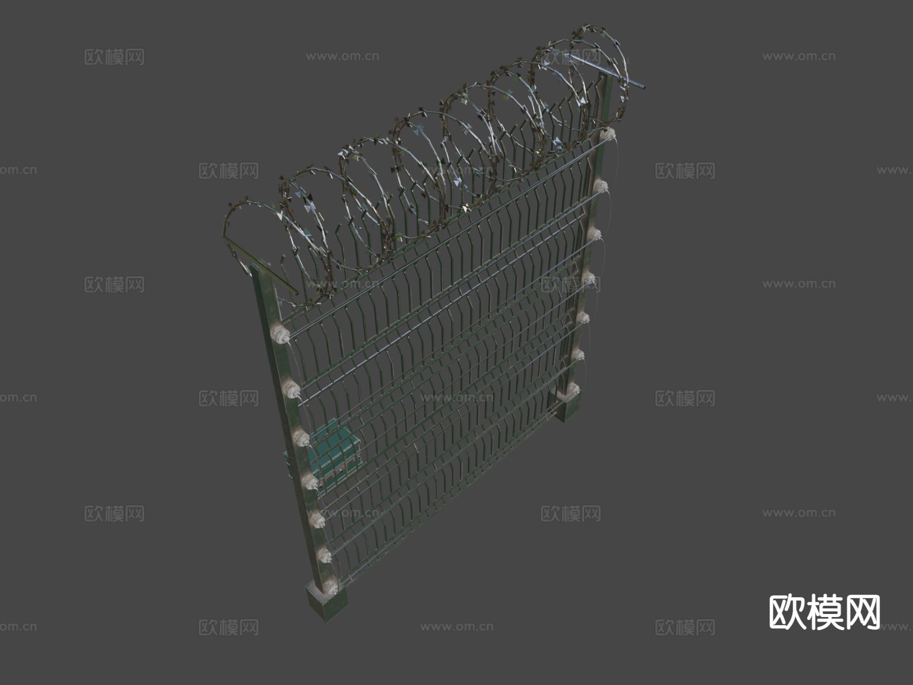 带刺电网 围栏护栏 铁丝网3d模型