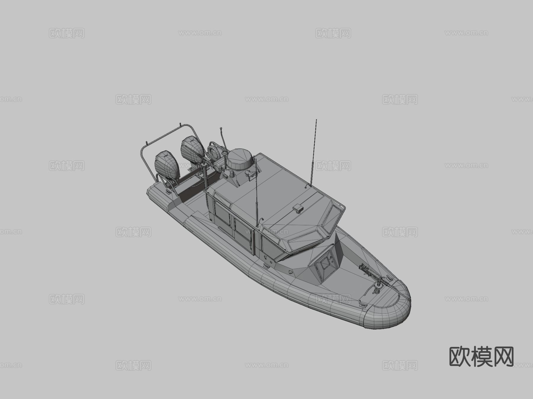 巡逻艇3d模型