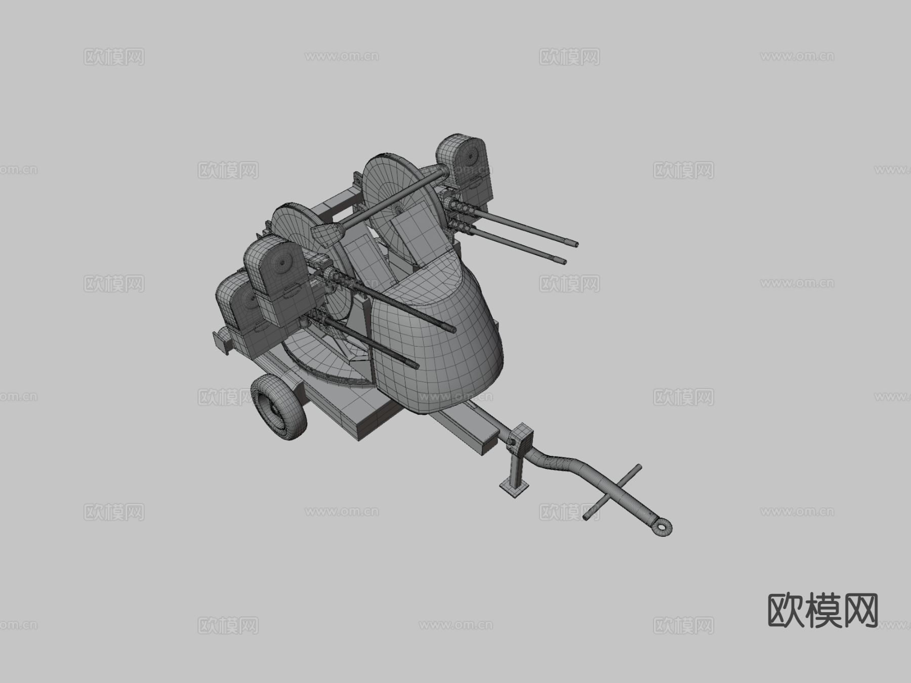 四管枪械机器人3d模型