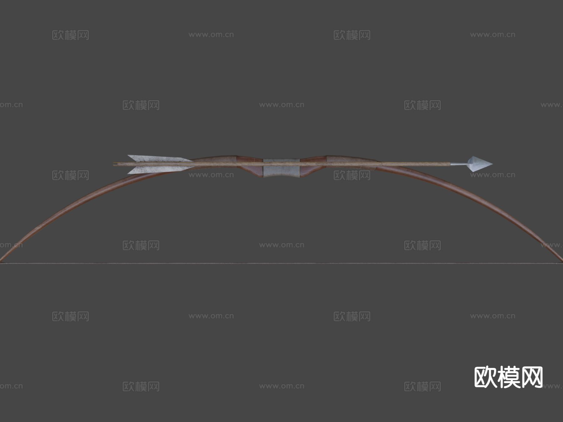 老化的弓 箭3d模型