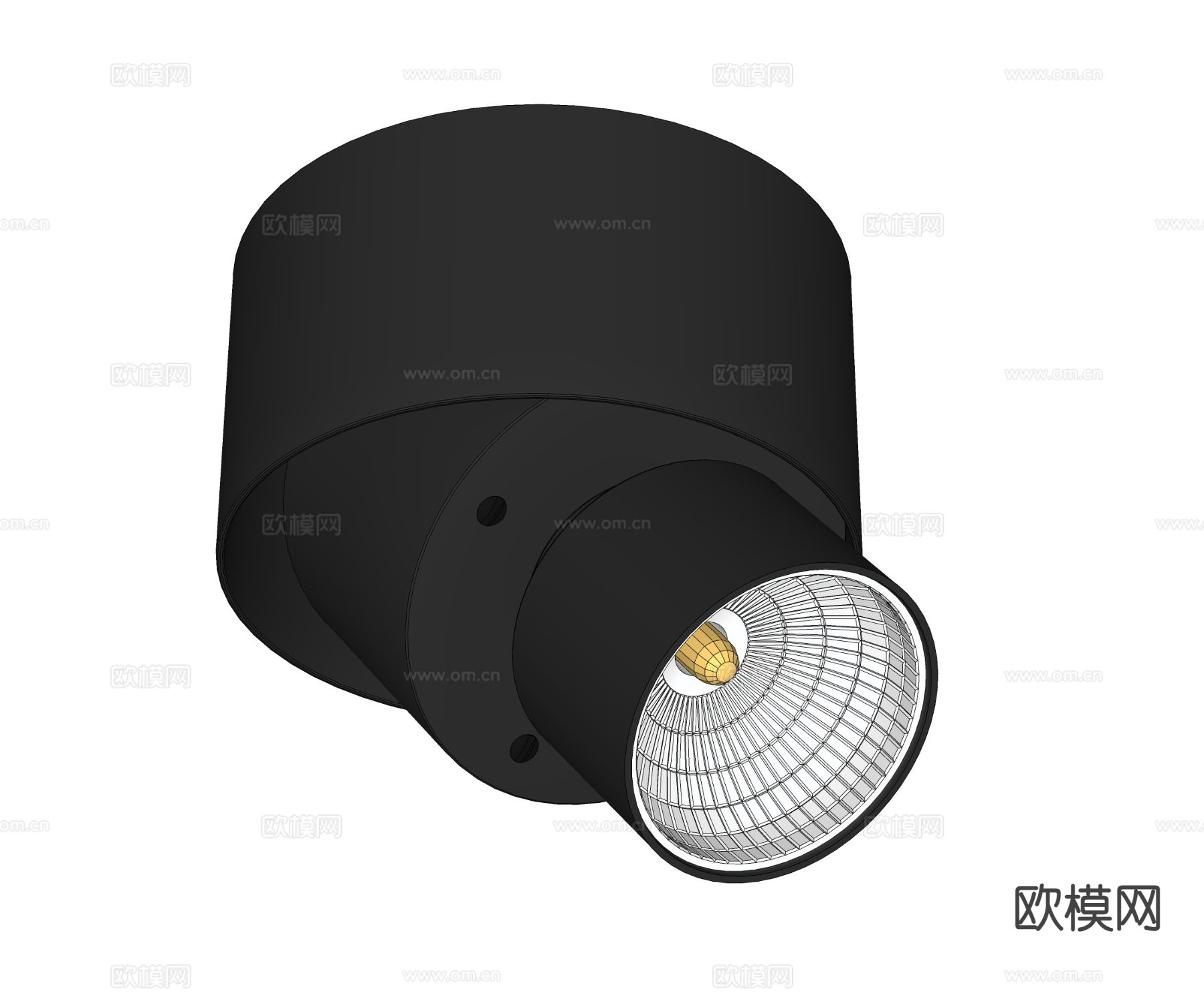 嵌入式筒灯 射灯su模型