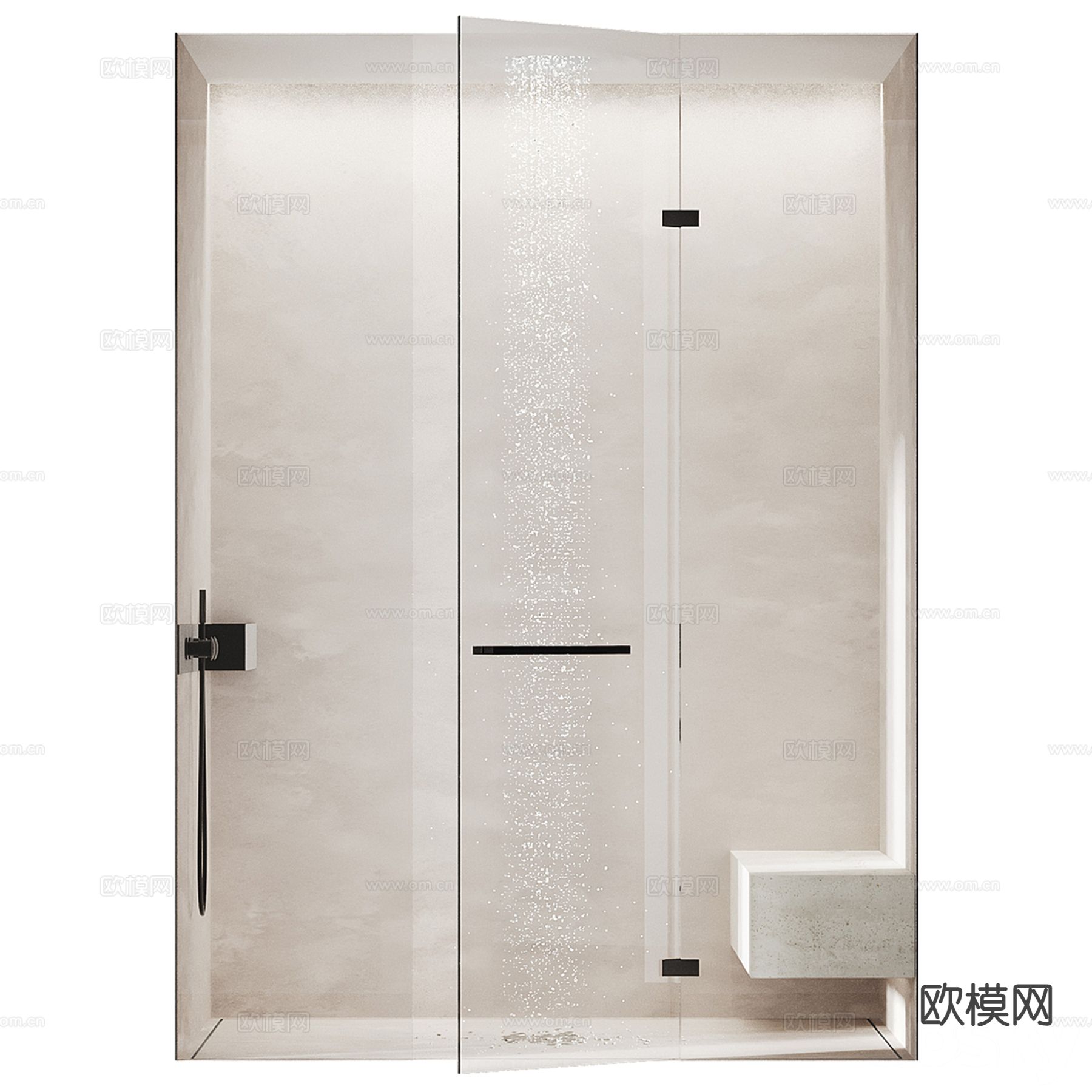 现代淋浴间 冲凉房3d模型下载（渲染图3）