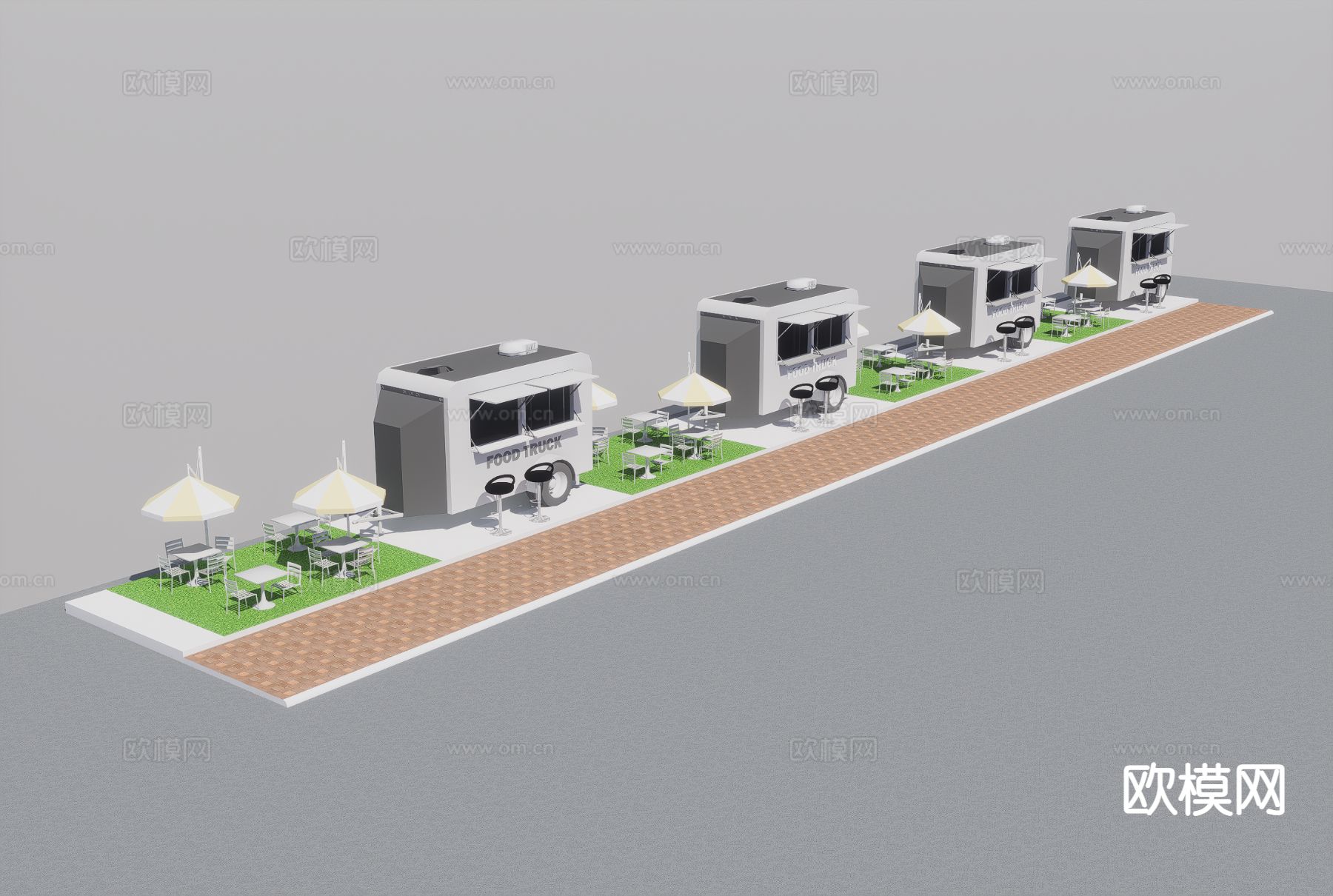 滚动食品车3d模型