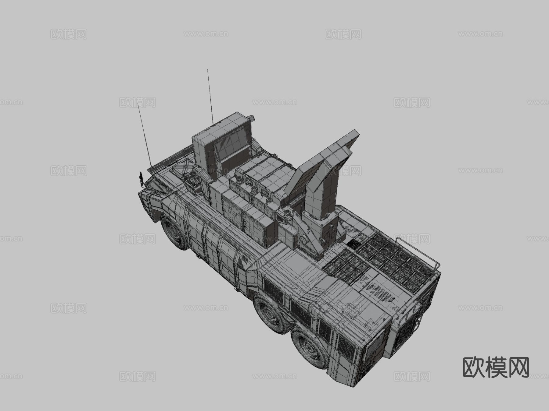 地对空导弹装甲车3d模型