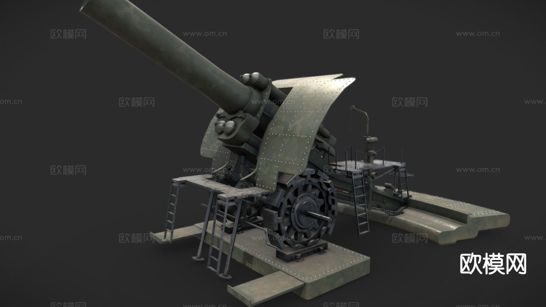 中世纪大炮 游戏武器3d模型