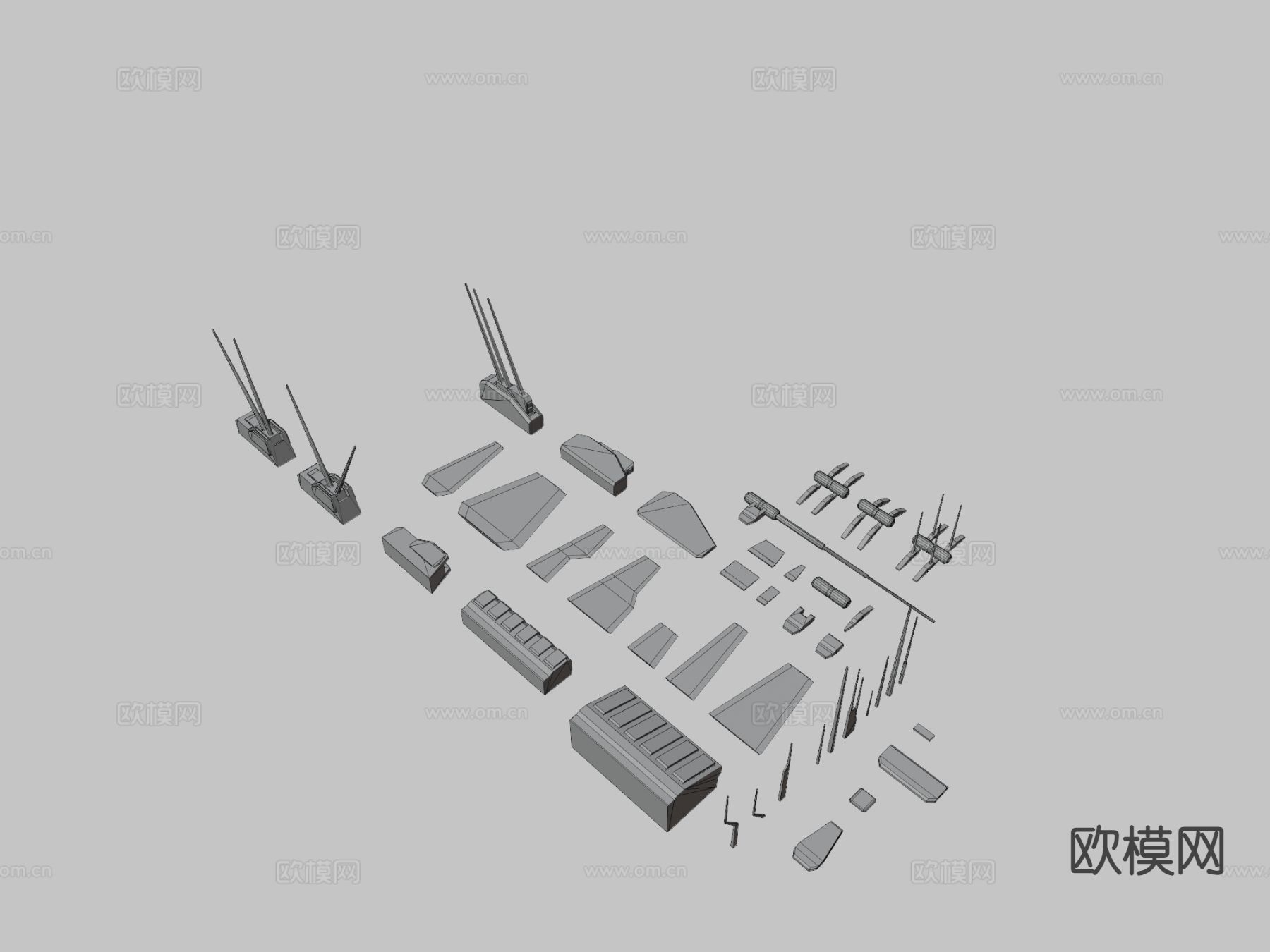 科幻太空船附加装置3d模型