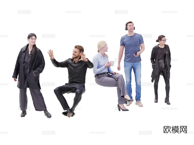 人物 多人su模型下载(渲染图2)
