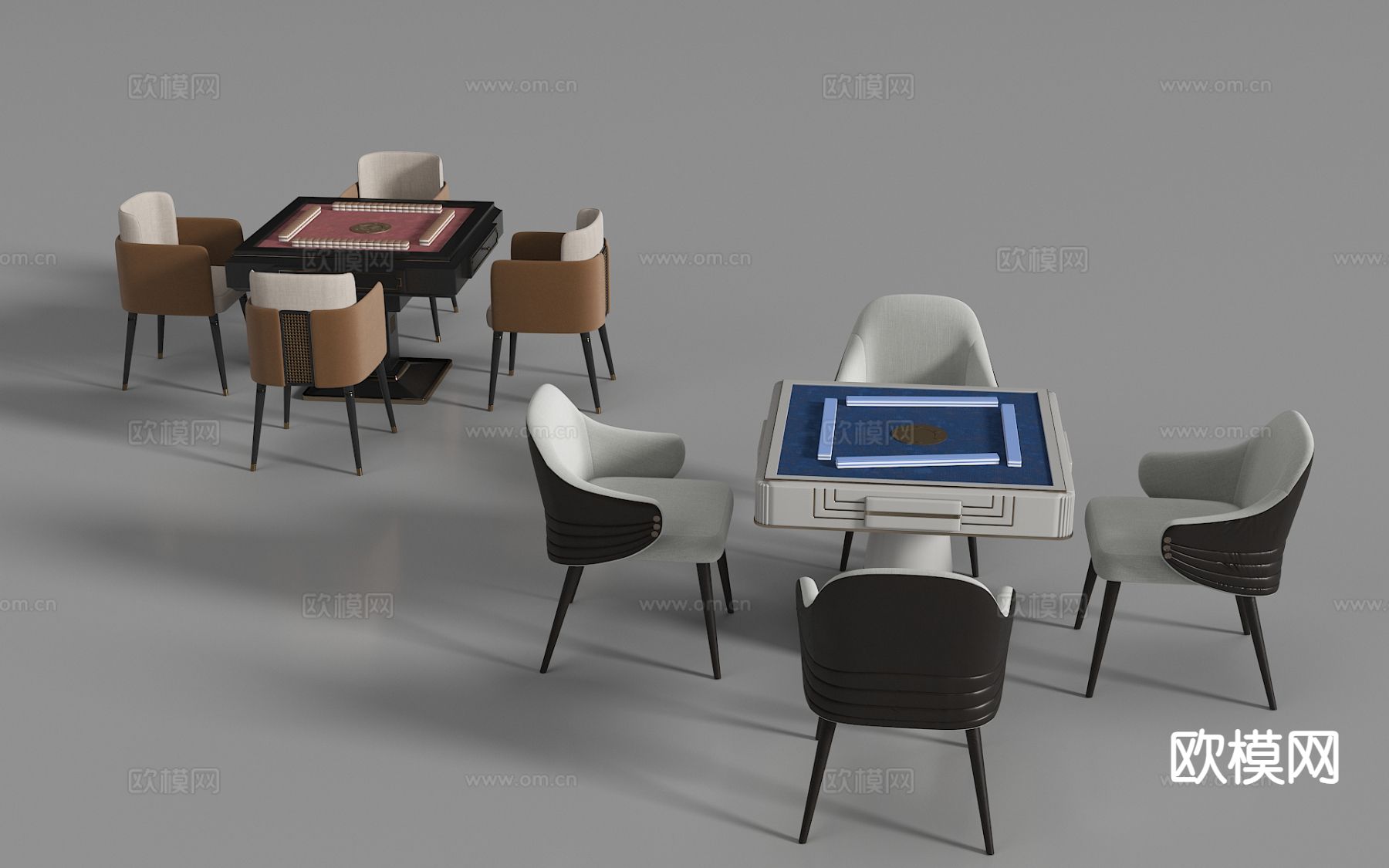 现代麻将桌 棋牌桌3d模型