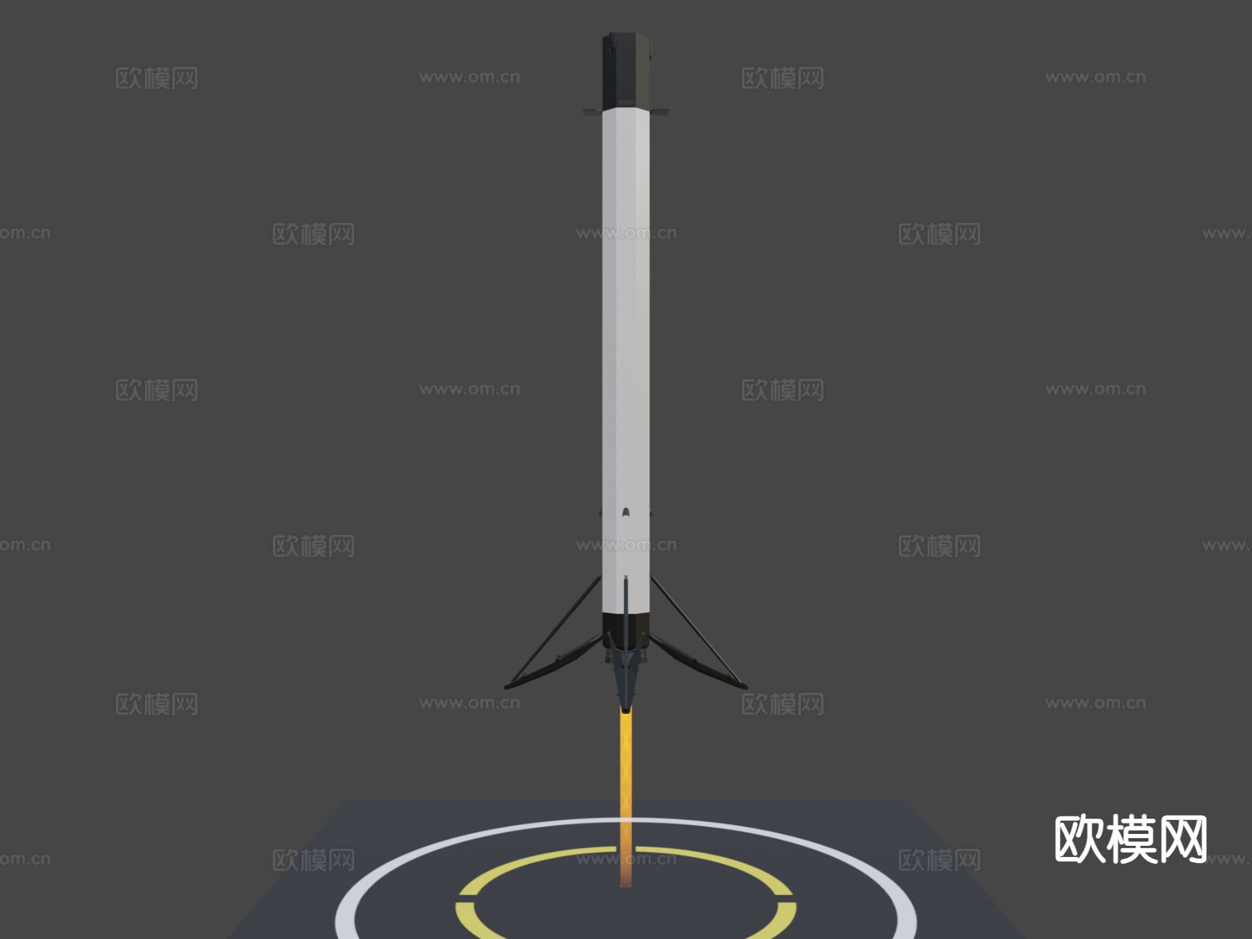 发射的火箭3d模型