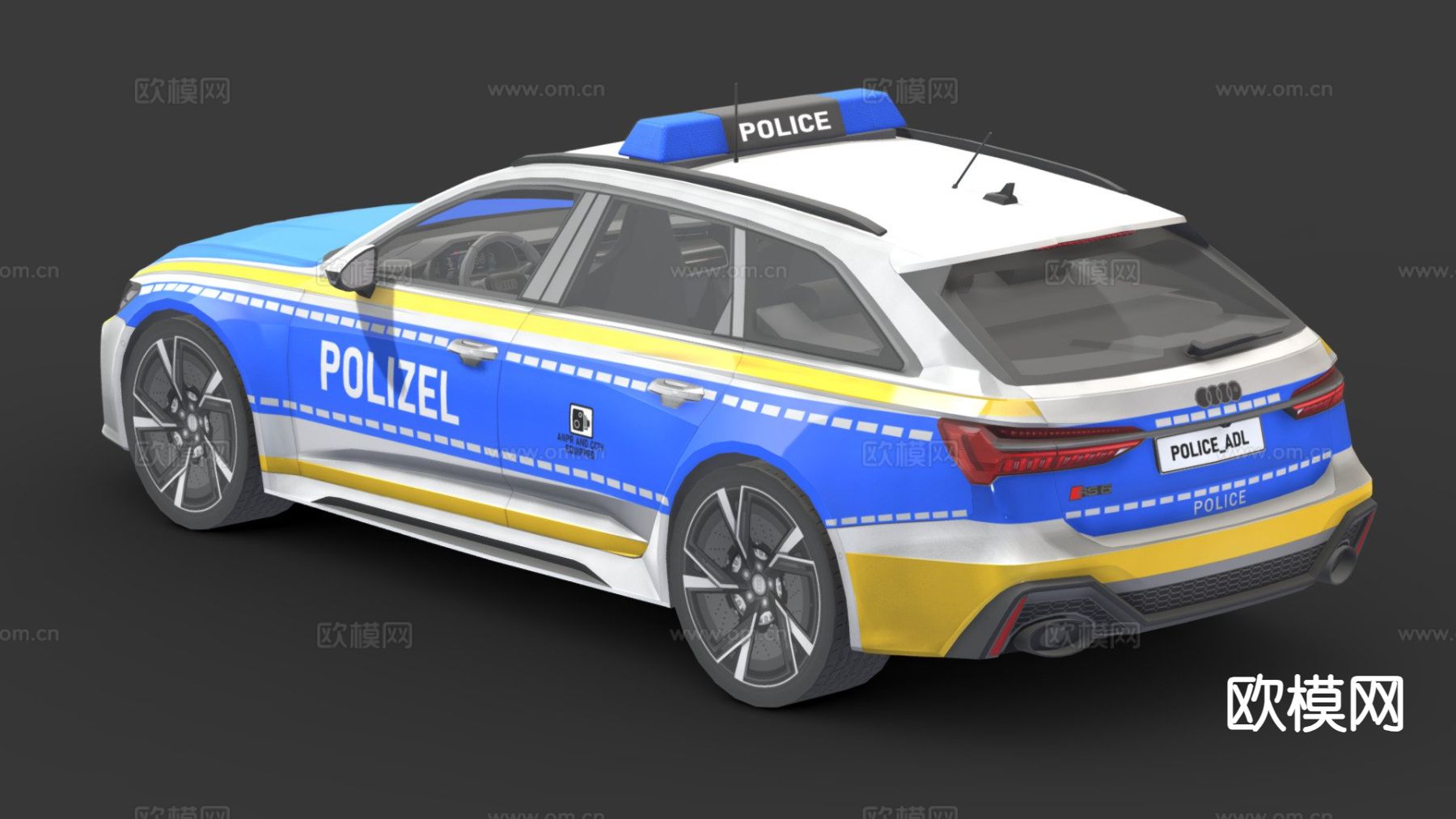 警车 汽车3d模型