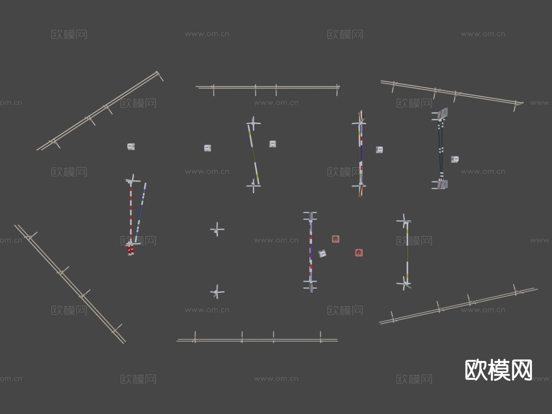 马术障碍物 马跳跃3d模型