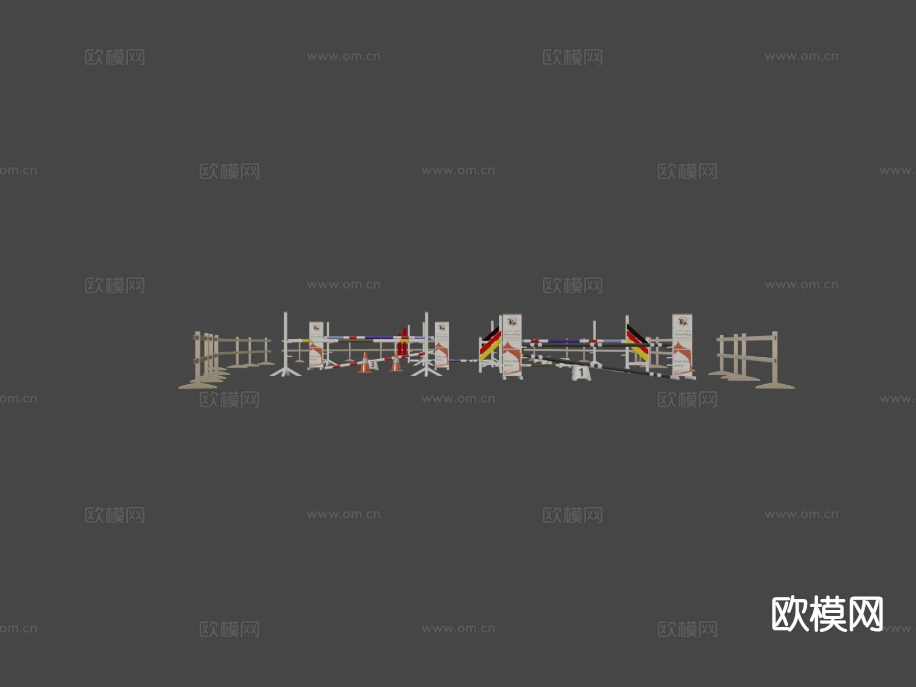 马术障碍物 马跳跃3d模型