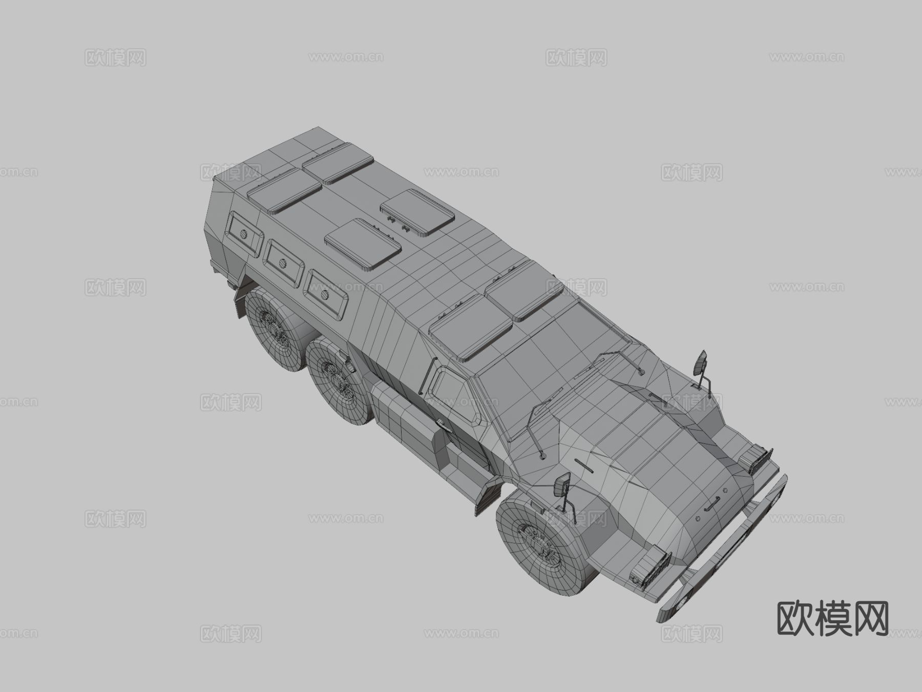 军事汽车 装甲车 武装车3d模型