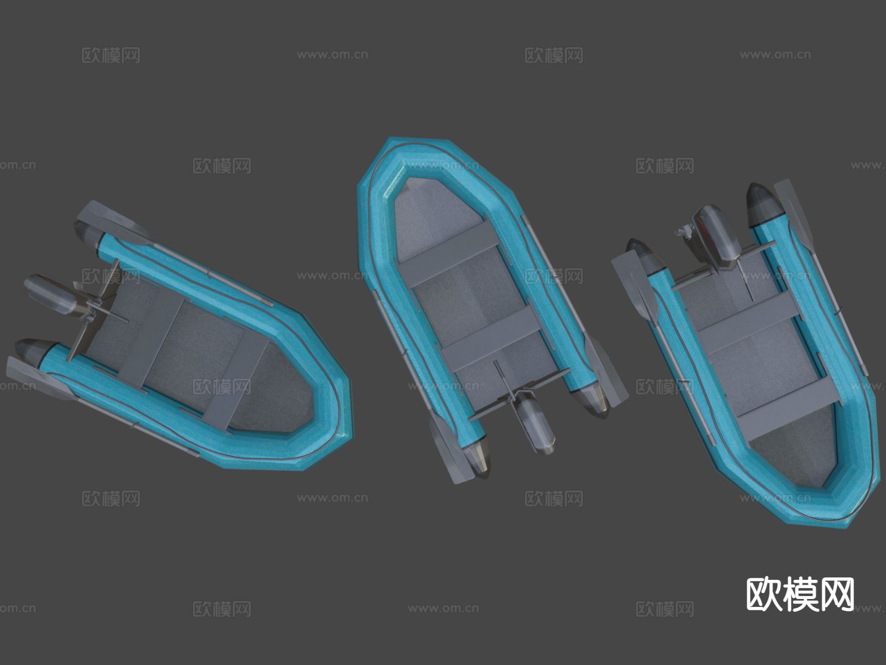 橡皮艇 救生船 充气艇3d模型