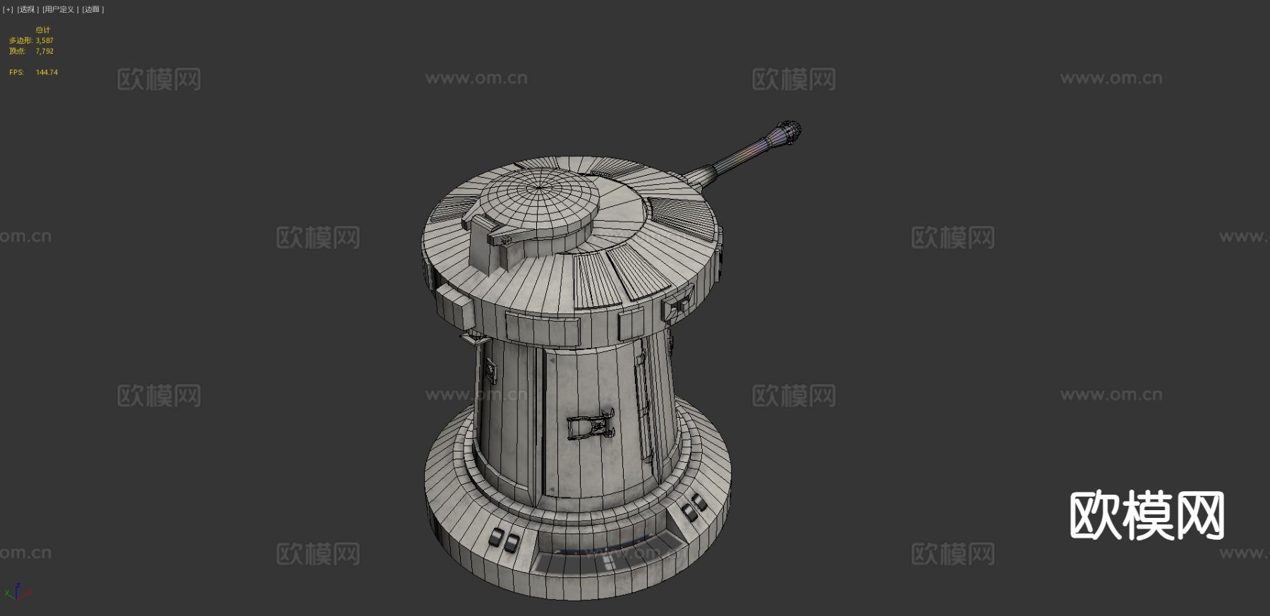 炮台电池 激光炮塔3d模型