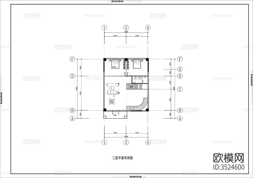 三層歐式鄉(xiāng)村自建房建筑施工圖下載(渲染圖2)