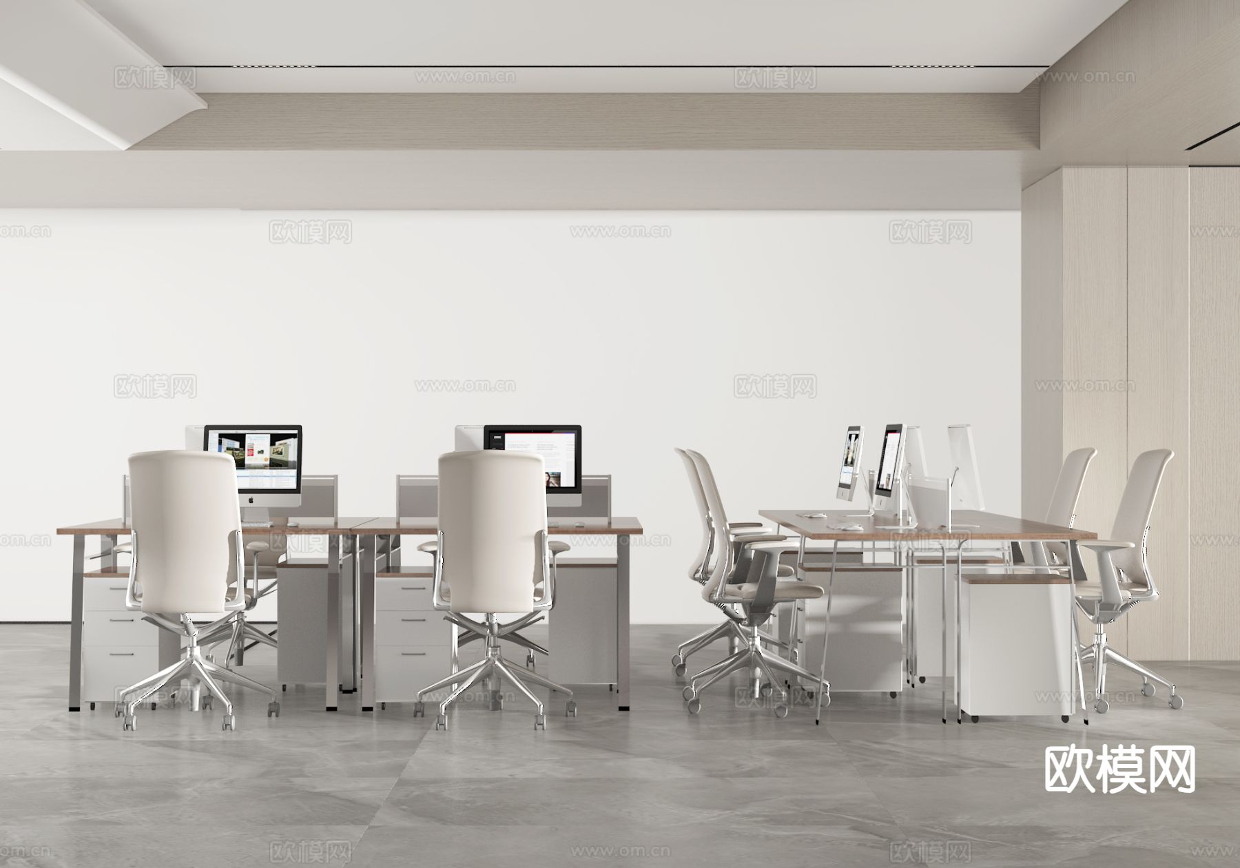 办公室 办公区su模型下载（渲染图2）