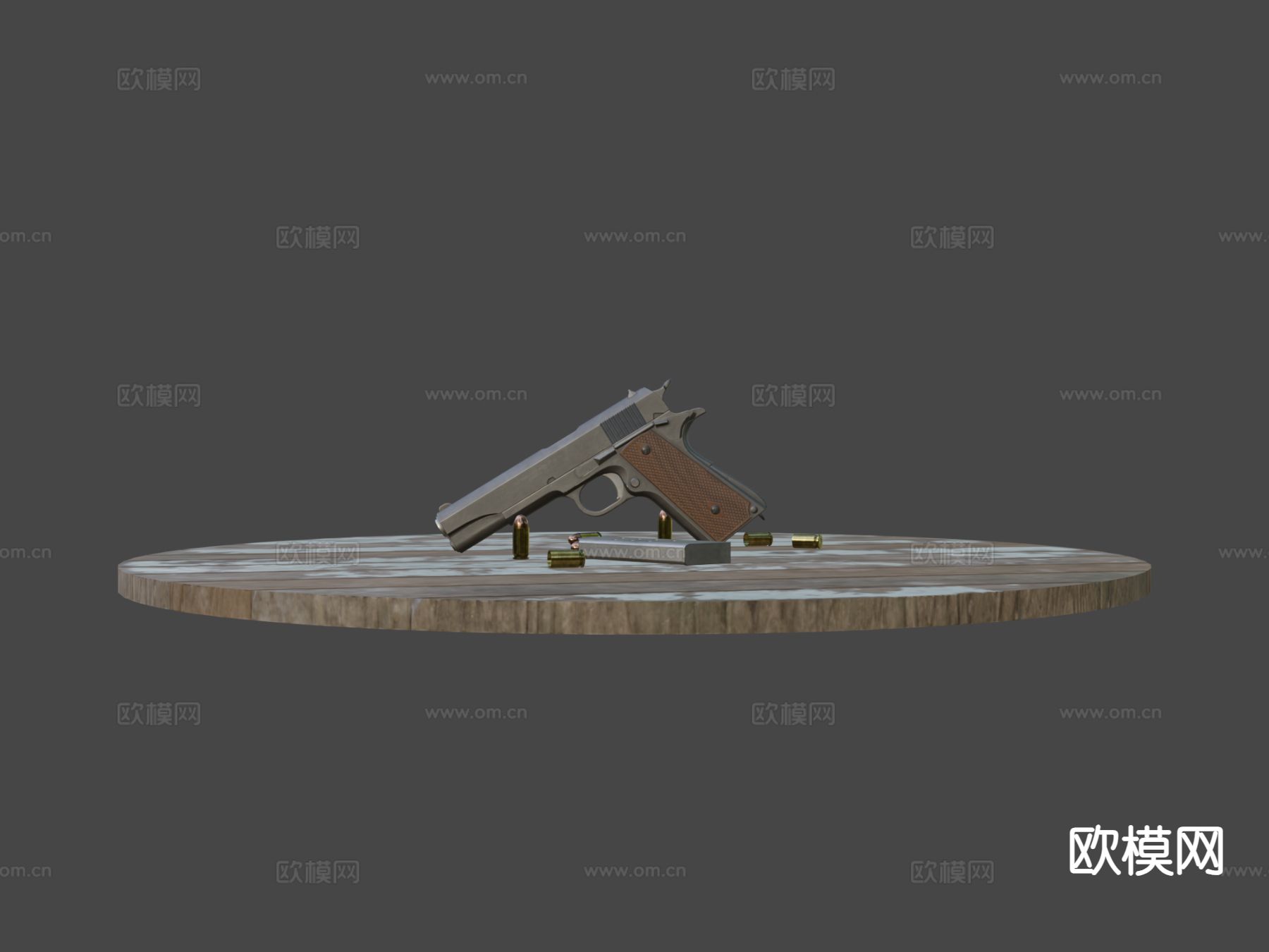 M1911手枪 枪支 枪械3d模型下载（渲染图4）