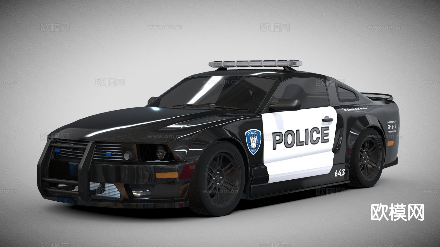 警车 汽车3d模型